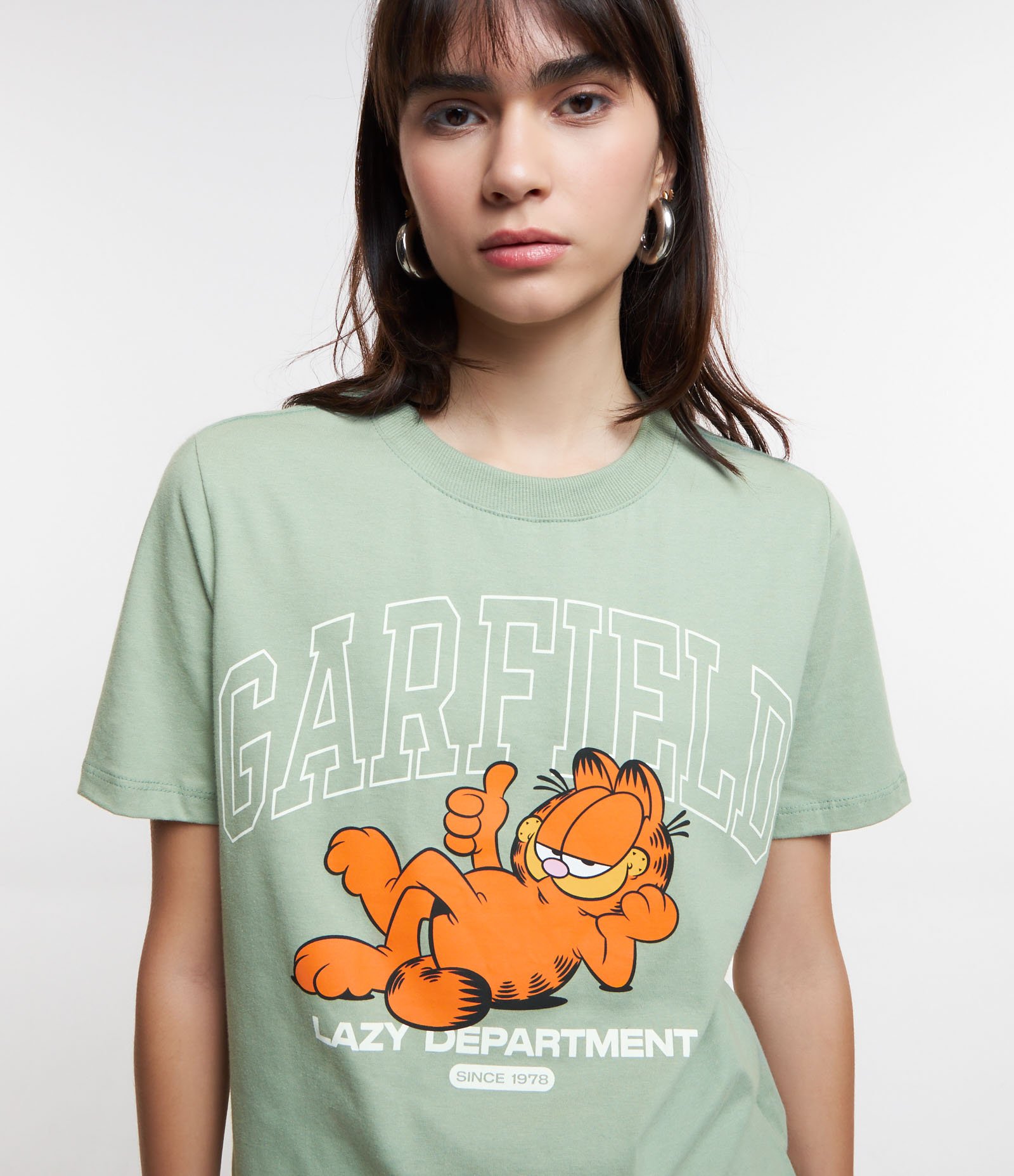 Camiseta em Algodão Estampa Garfield Verde 5