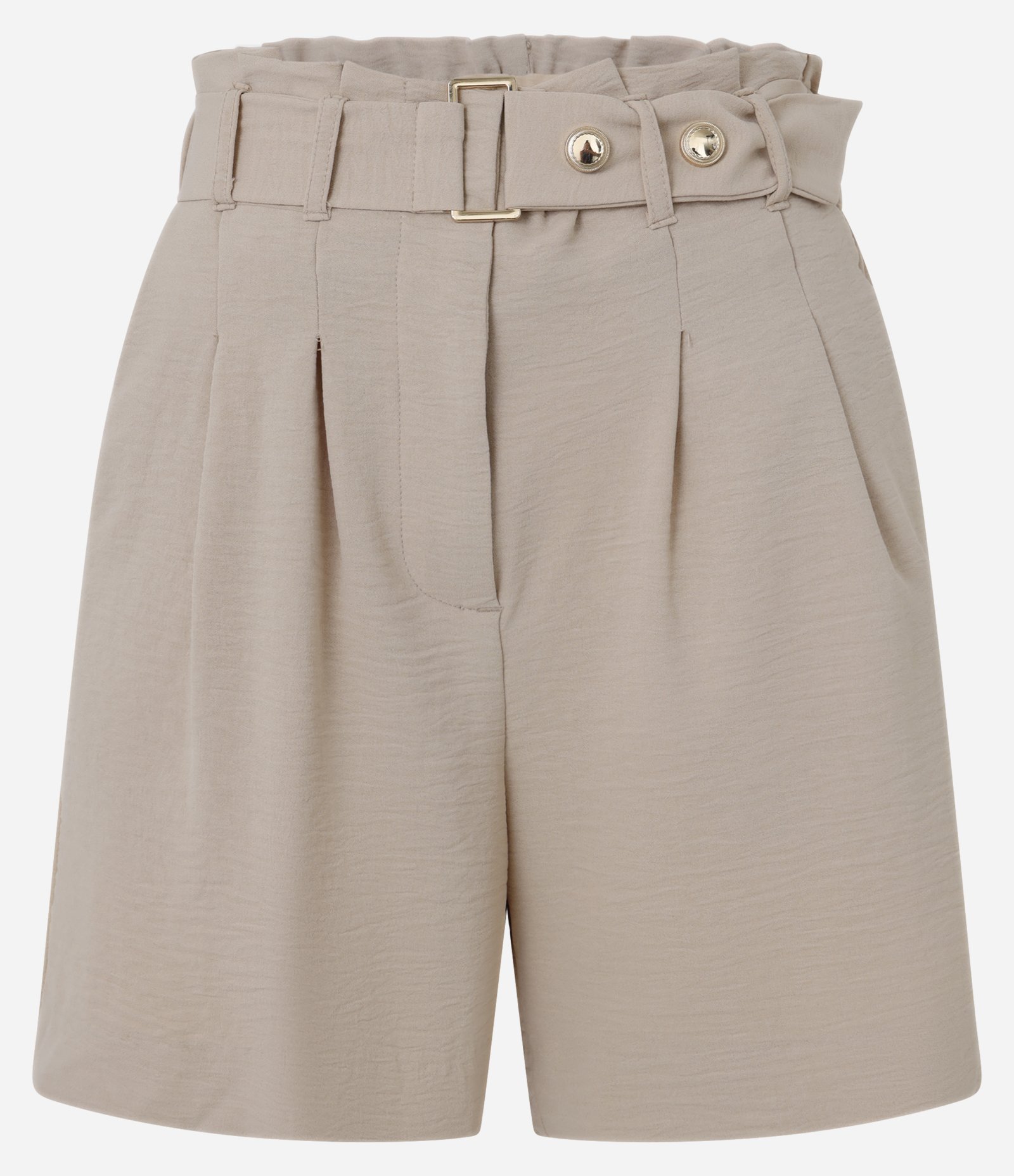 Bermuda Airflow com Cinto Afivelado e Pregas Bege 1