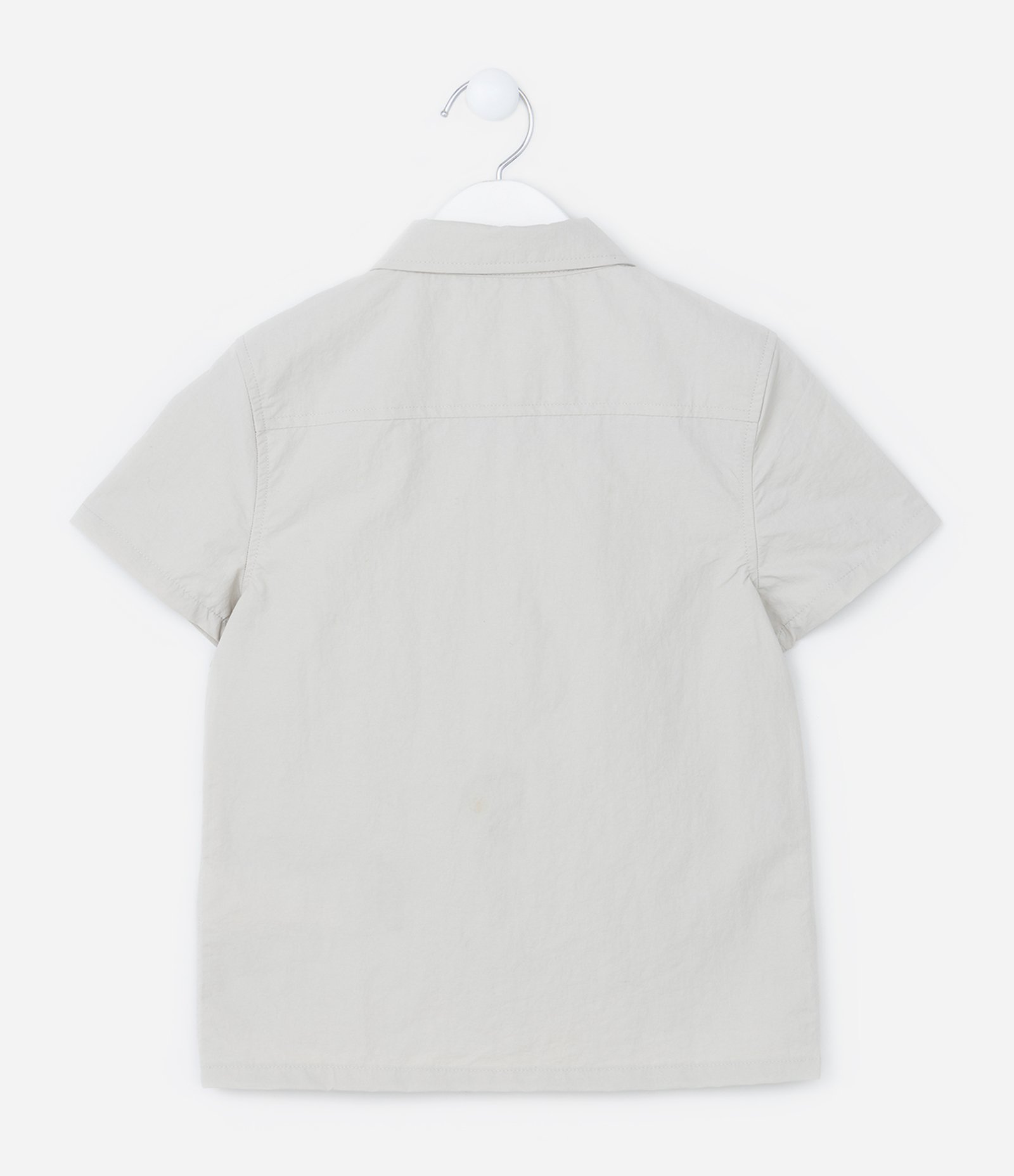 Camisa Infantil com Bolsos e Lapela - Tam 5 a 14 Anos Cinza 2