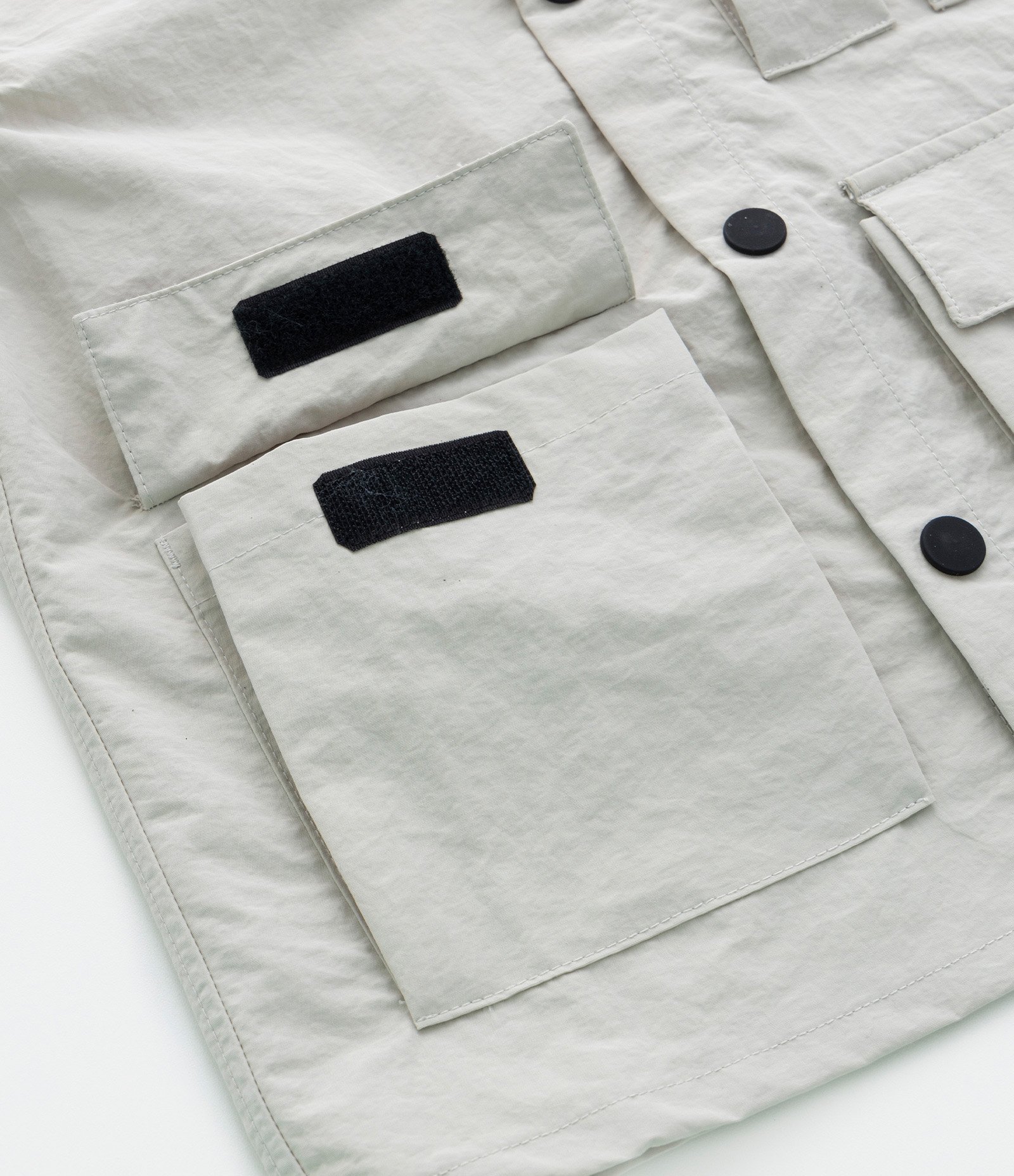 Camisa Infantil com Bolsos e Lapela - Tam 5 a 14 Anos Cinza 3