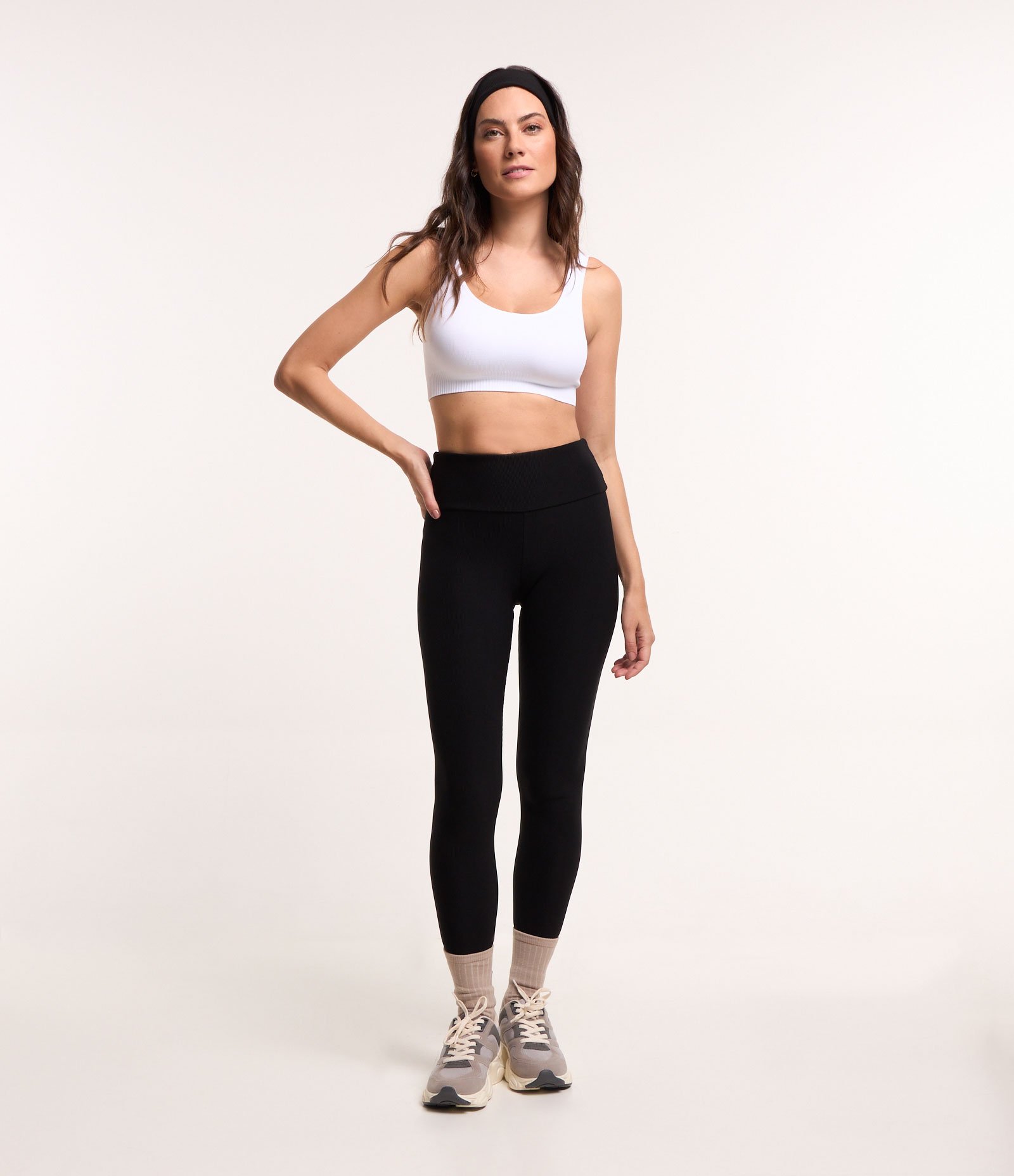 Top Esportivo sem Bojo Seamless com Texturas Branco 2