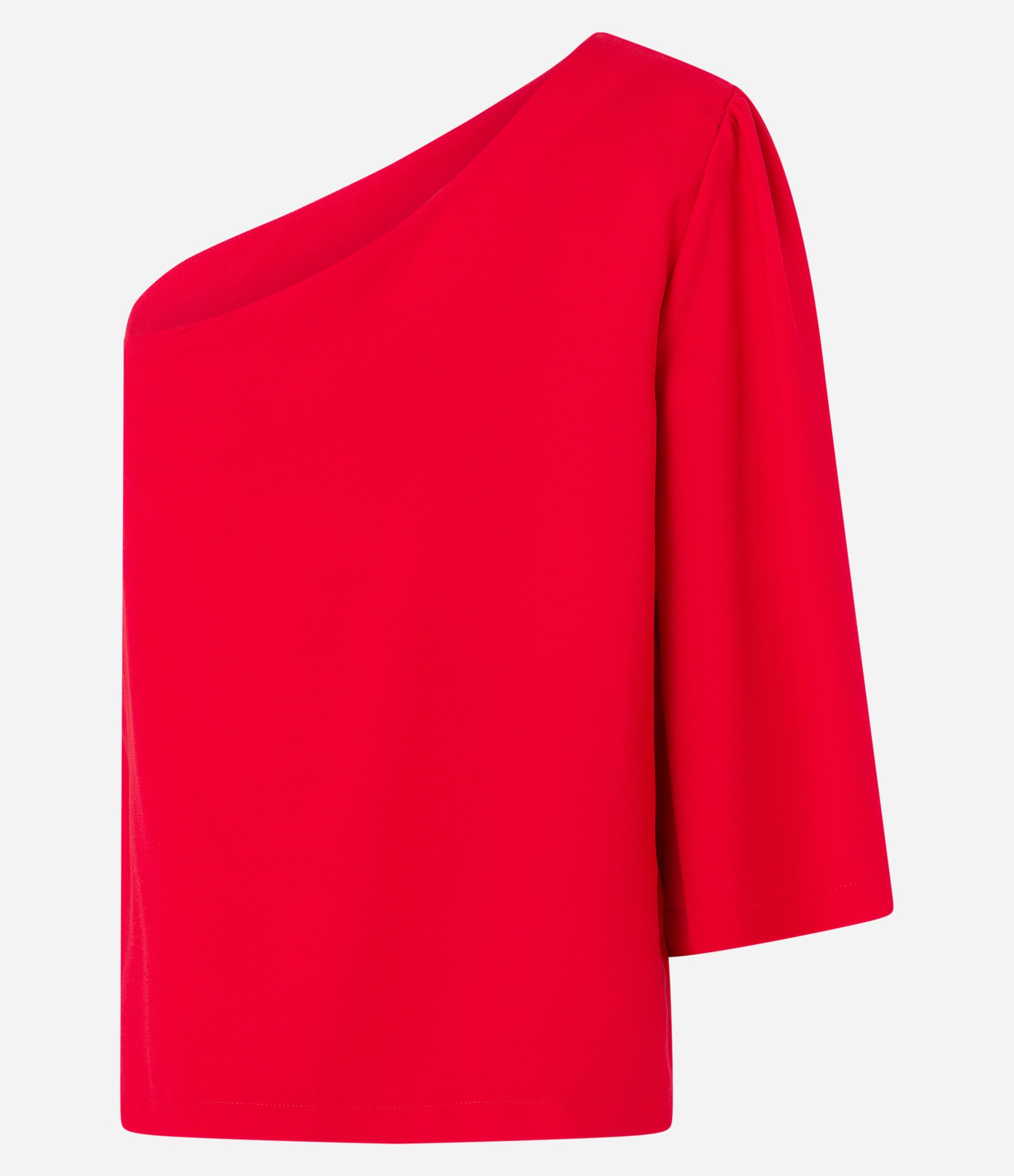 Blusa Ombro Só em Crepe com Manga Bufante Vermelho 6