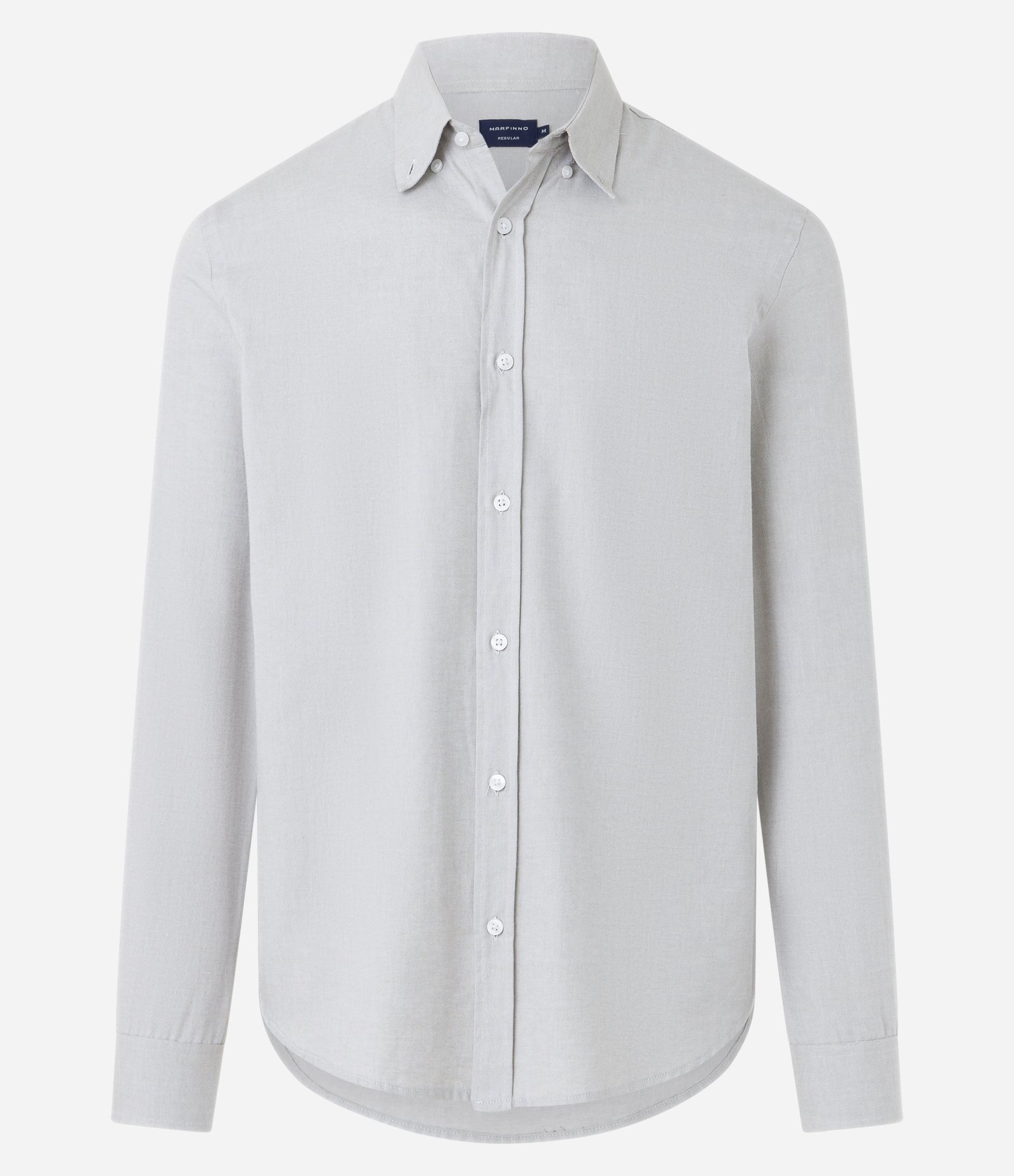 Camisa em Oxfordine com Abotoamento Frontal Cinza 5