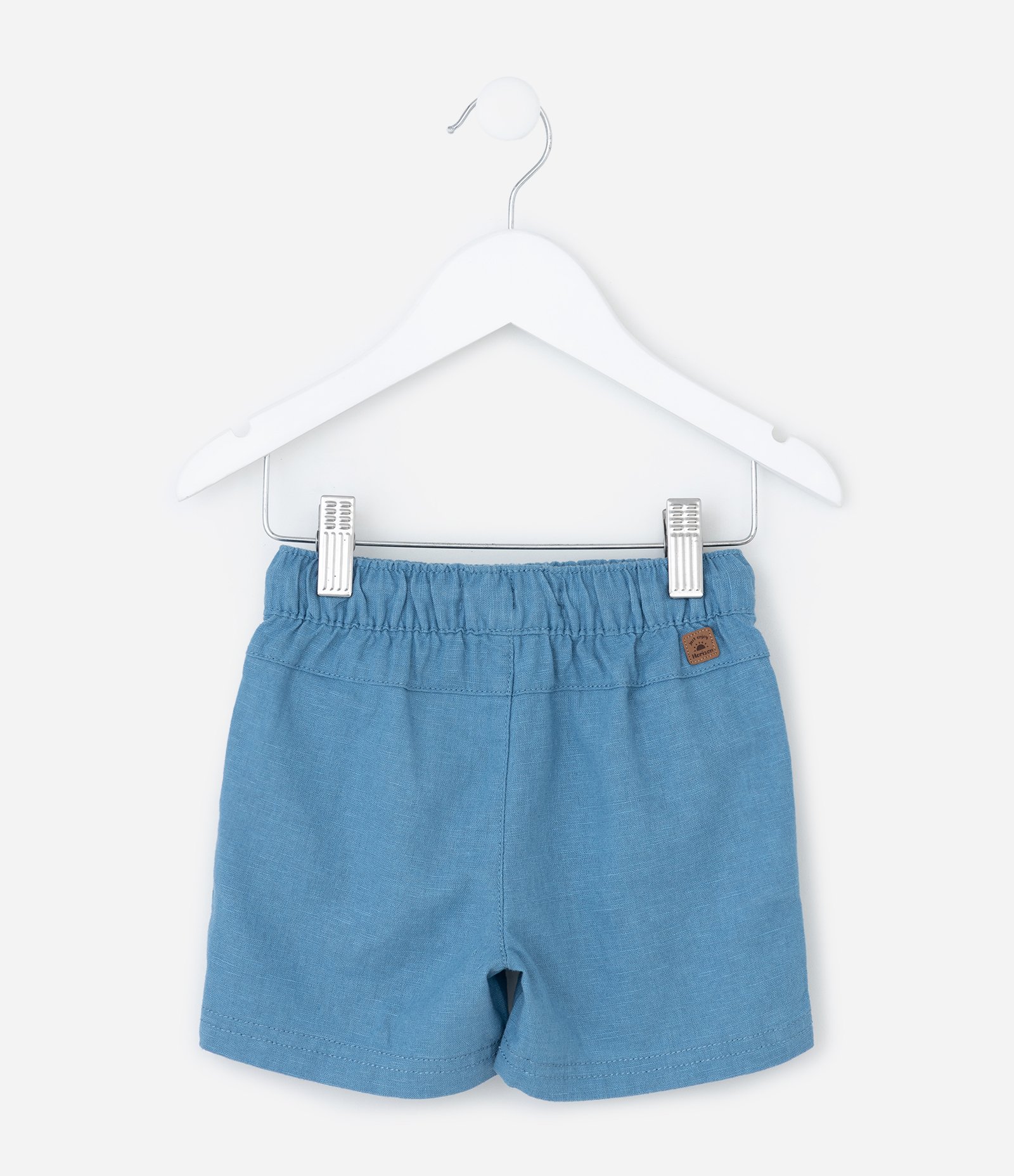 Bermuda Infantil em Linho com Bolsinho - Tam 1 a 5 Anos Azul 2