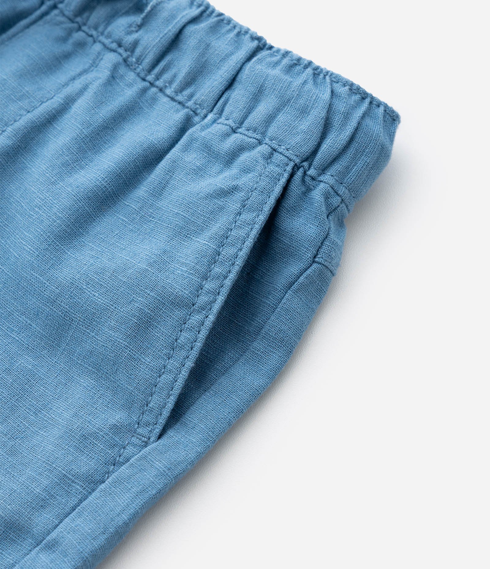 Bermuda Infantil em Linho com Bolsinho - Tam 1 a 5 Anos Azul 5