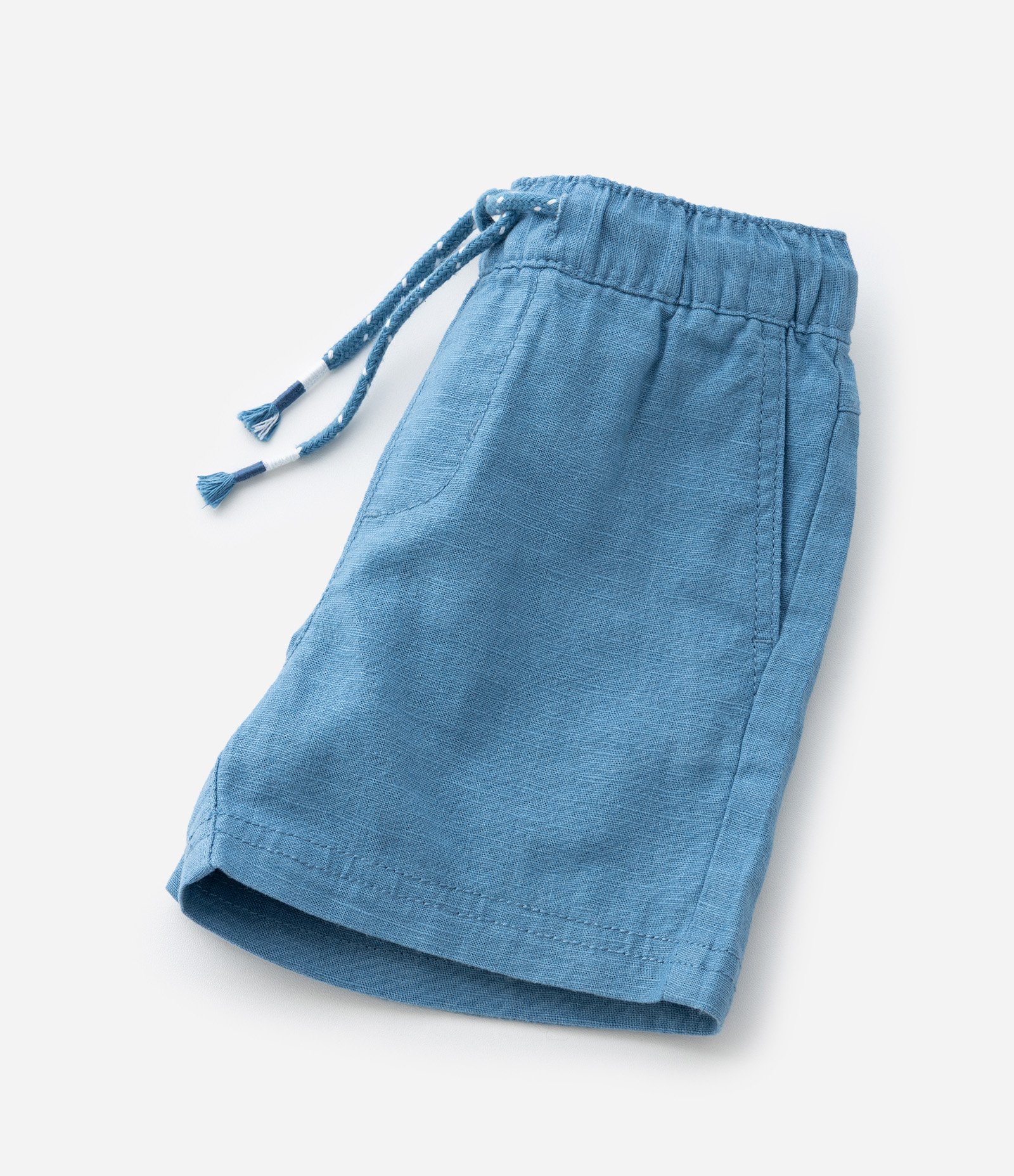 Bermuda Infantil em Linho com Bolsinho - Tam 1 a 5 Anos Azul 6