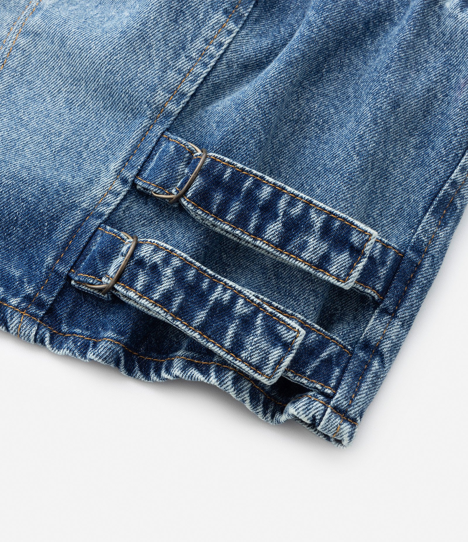 Top sem Alças em Jeans com Fivelas Curve & Plus Size Azul Jeans 8