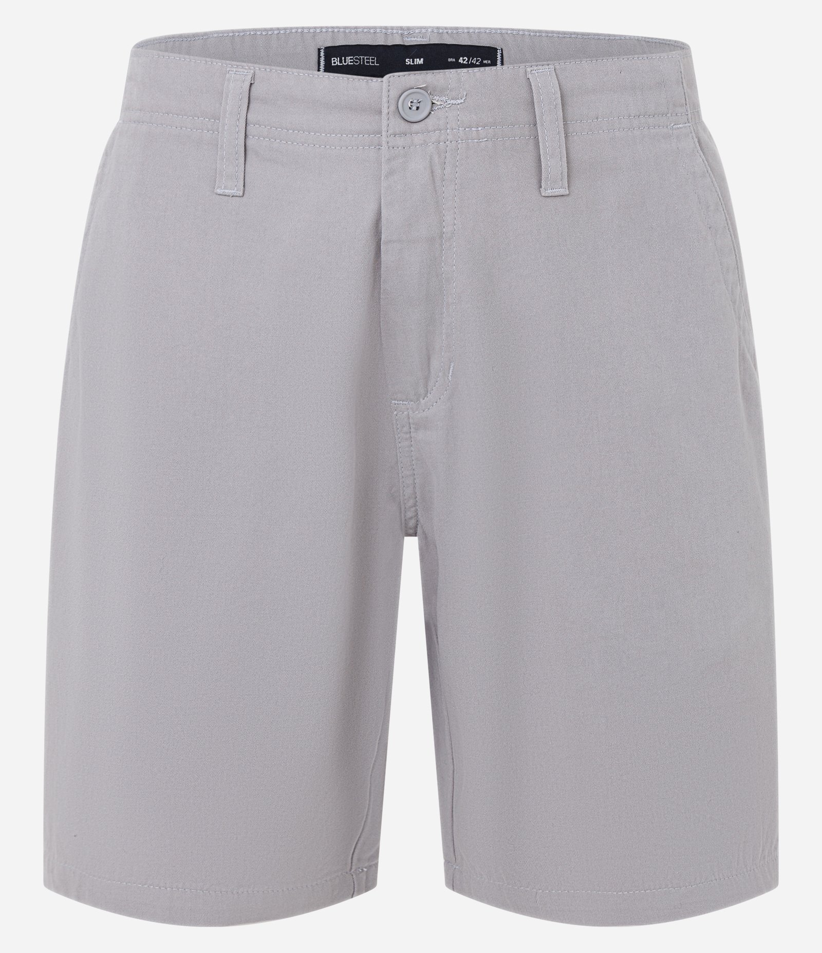 Bermuda Slim Alfaiataria em Sarja com Bolsos Cinza 5
