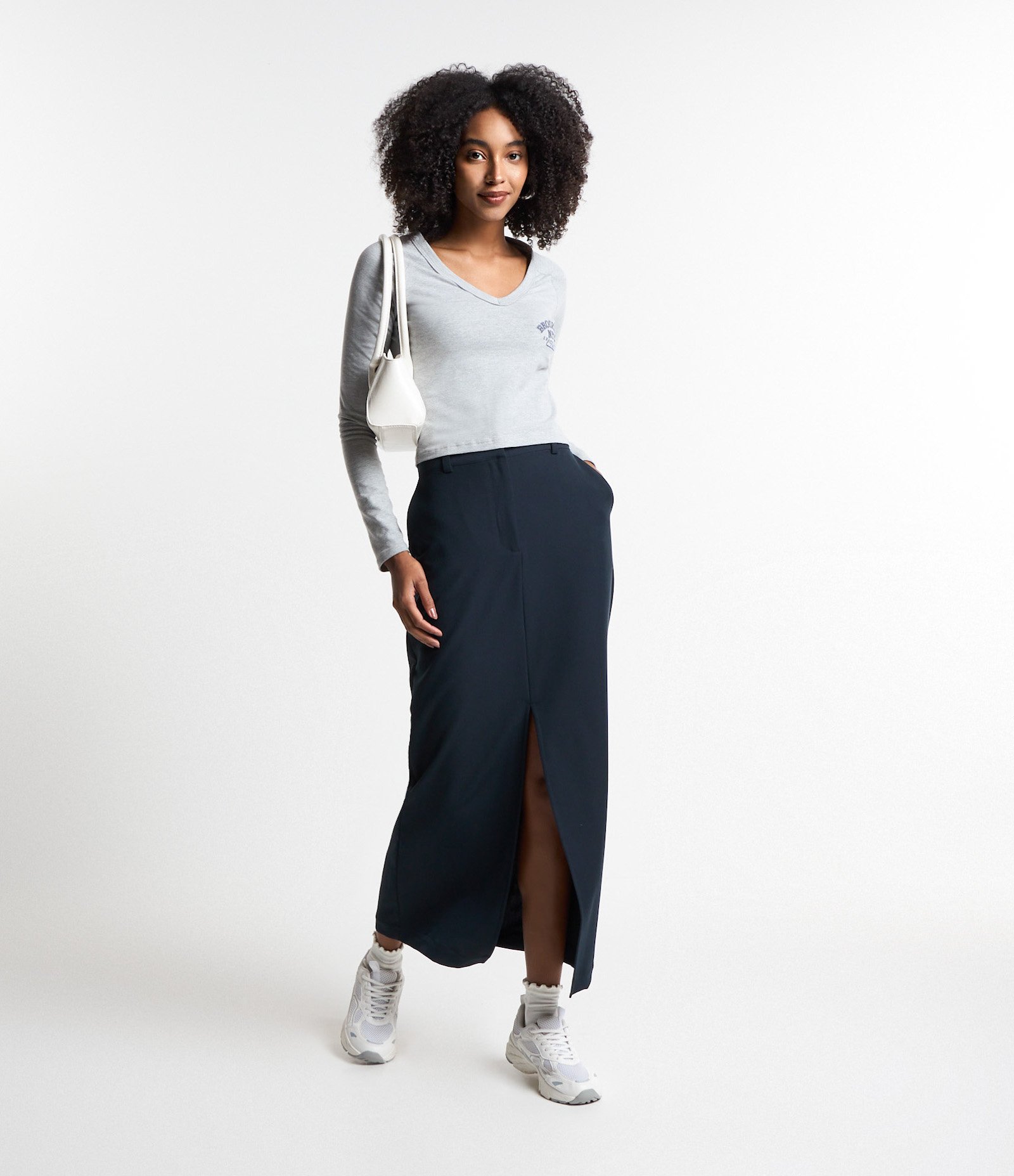 Blusa em Ribana com Bordado Brooklyn NYC Cinza 2