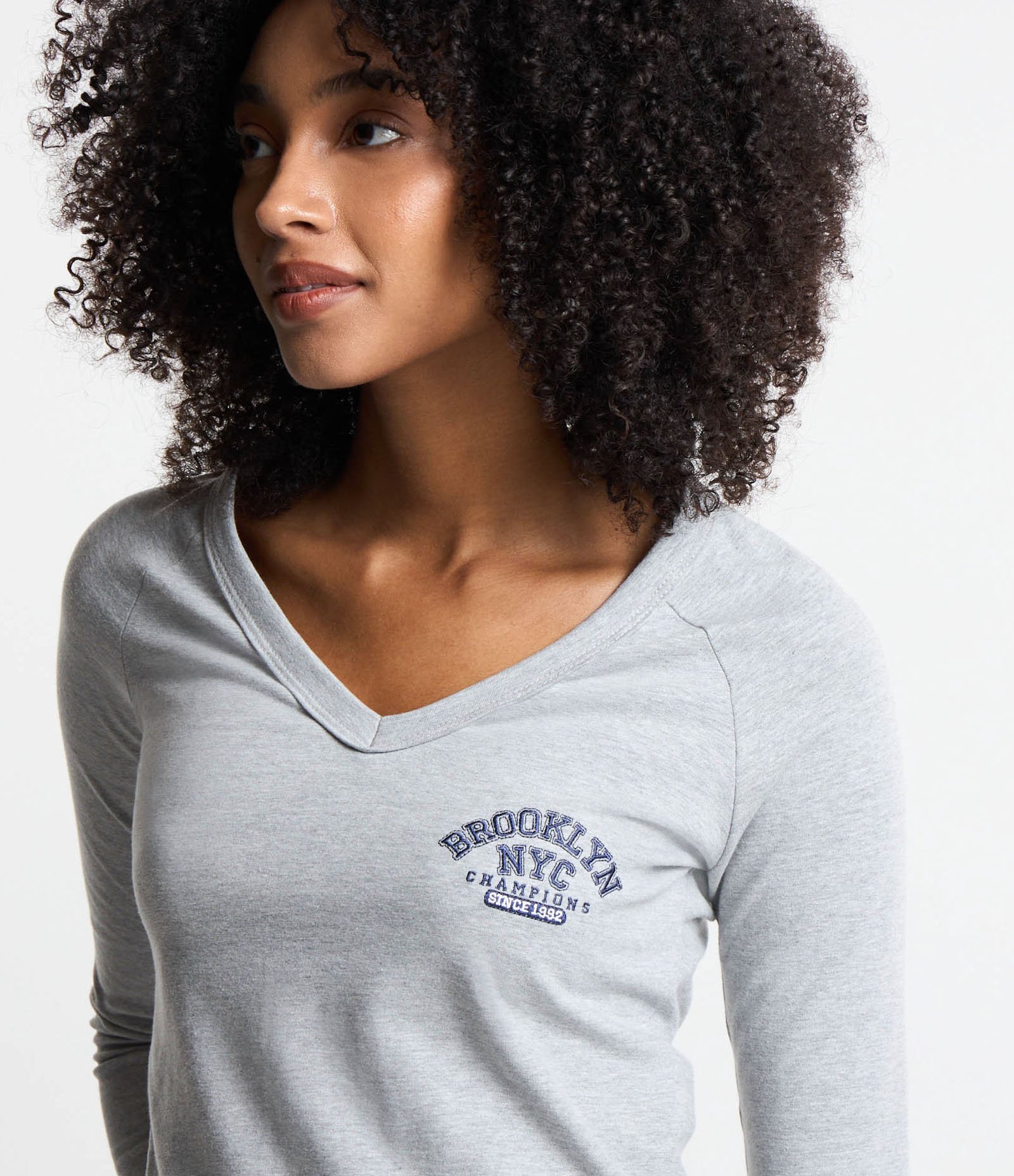 Blusa em Ribana com Bordado Brooklyn NYC Cinza 4