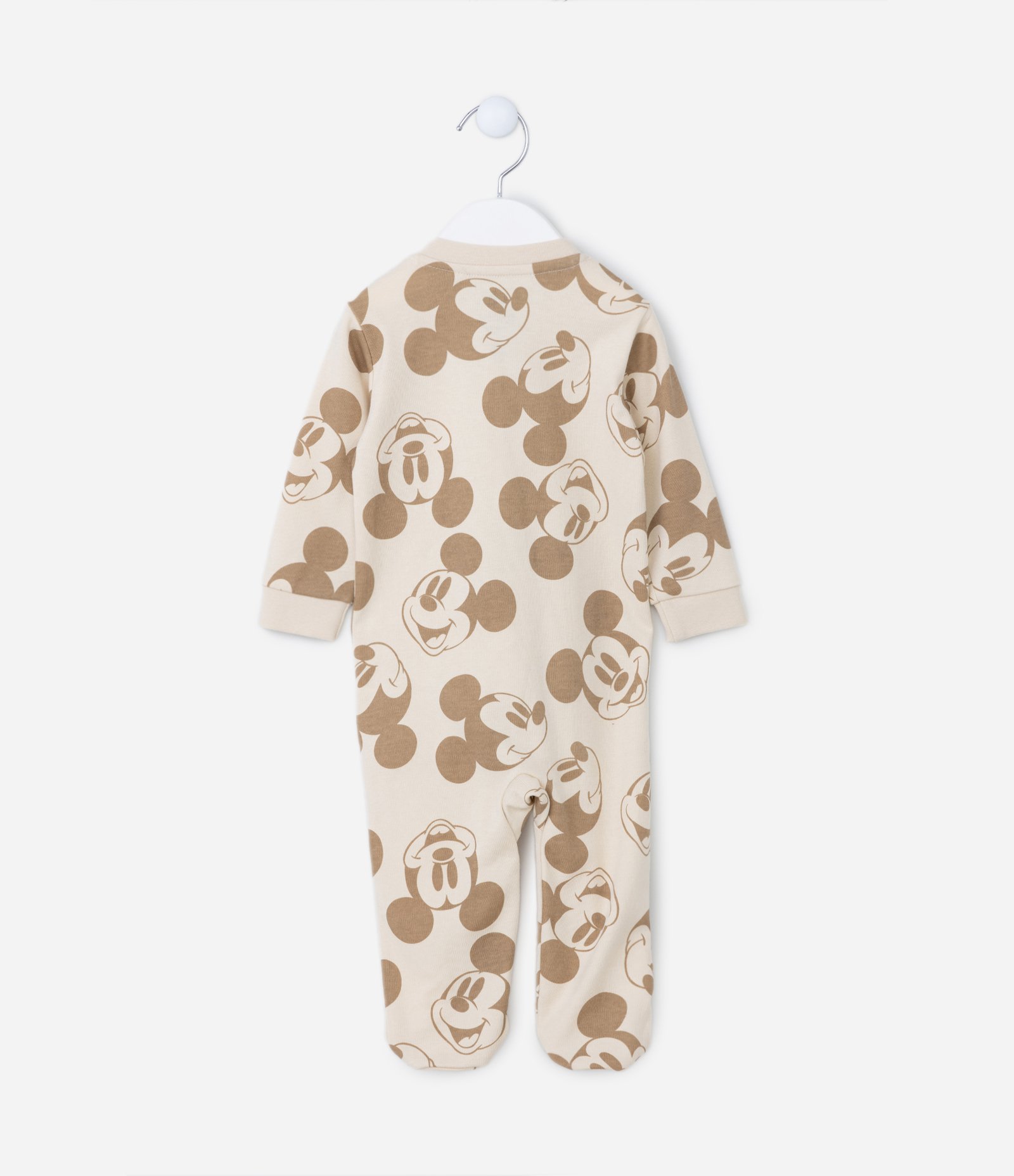 Macacão Infantil em Suedine com Estampa do Mickey - Tam 0 a 18 meses Marrom 4
