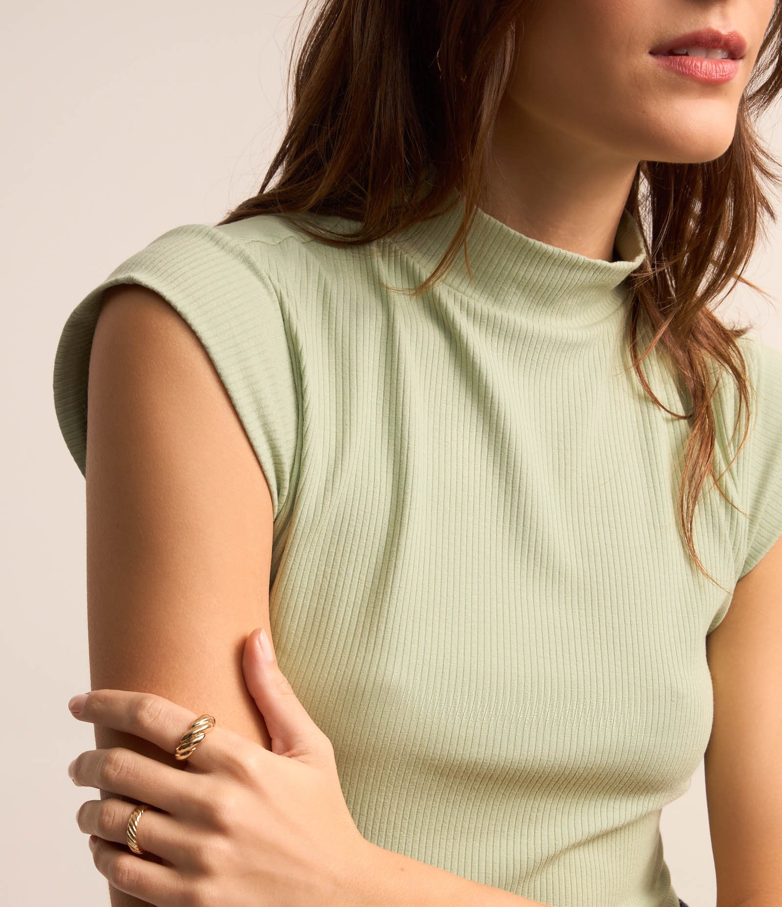 Blusa Ajustada em Ribana com Golinha e Texturas 2