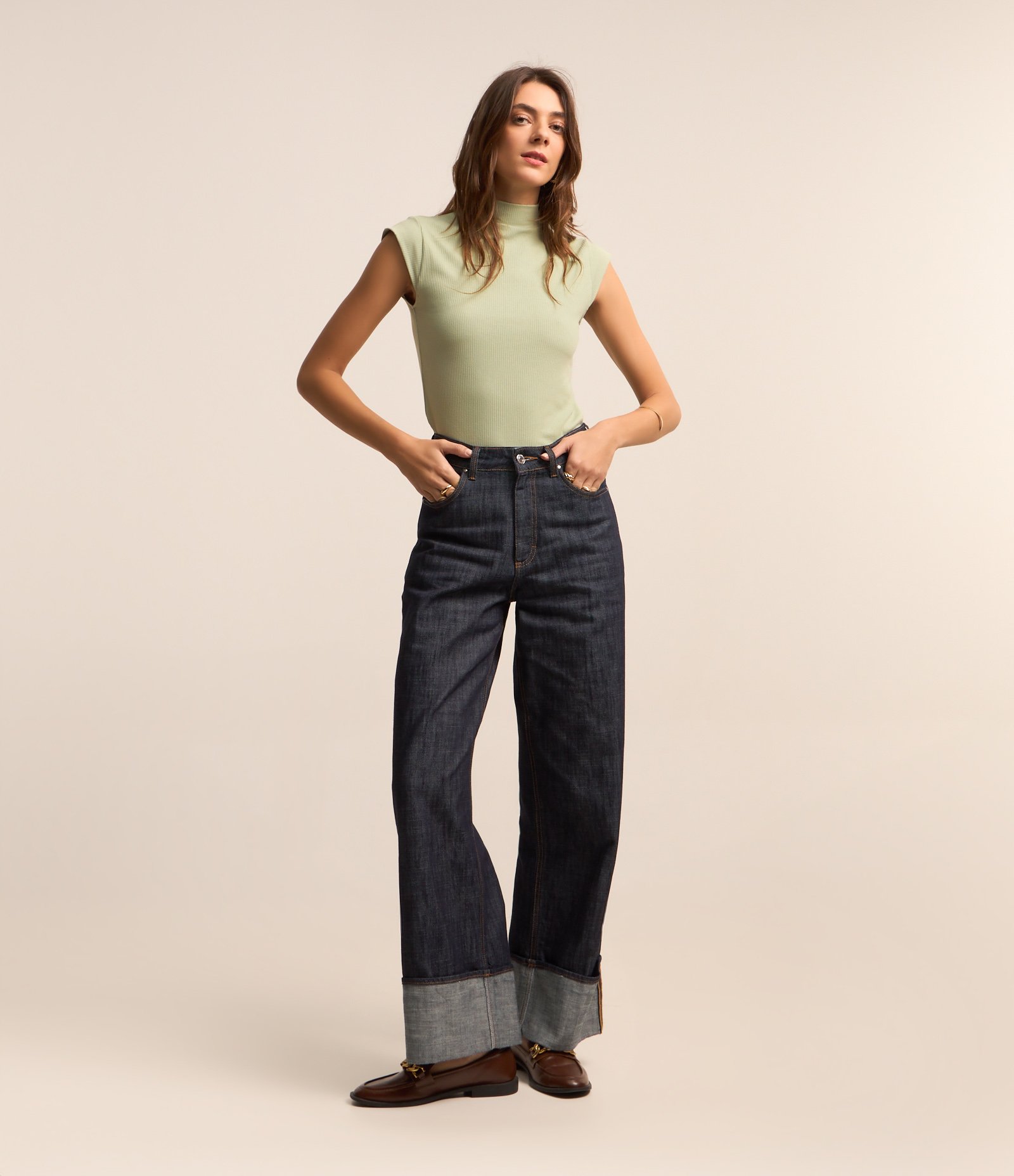 Blusa Ajustada em Ribana com Golinha e Texturas 3