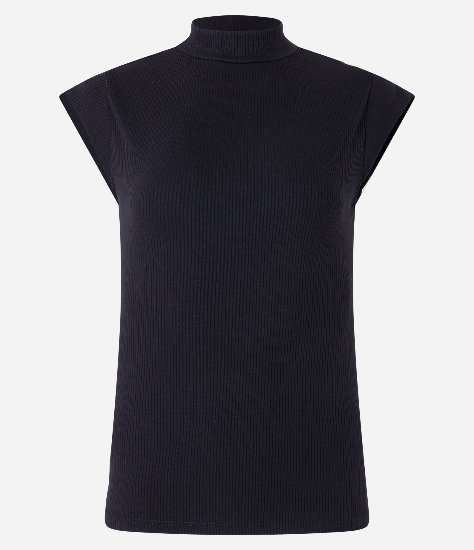 Blusa Ajustada em Ribana com Golinha e Texturas Preto 5