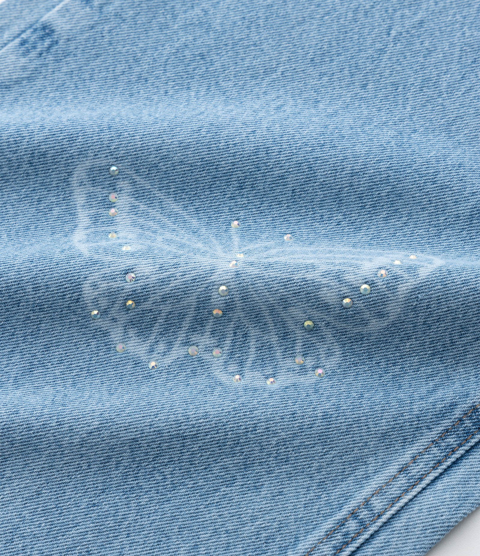 Calça Wide Leg Infantil Jeans com Estampa de Borboletas - Tam 4 a 14 Anos Azul 7