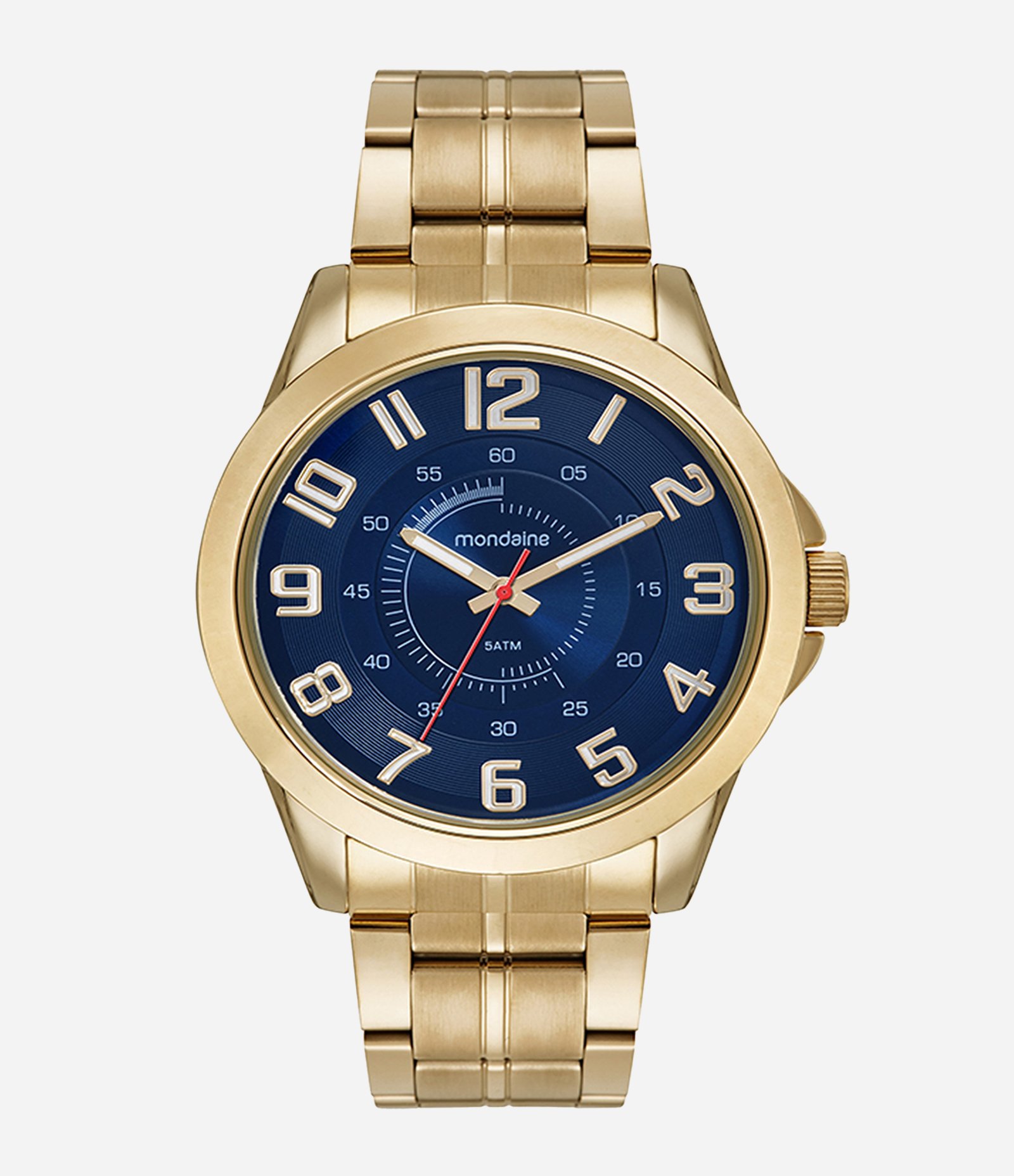Kit Relógio Mondaine Masculino Analógico Dourado 1