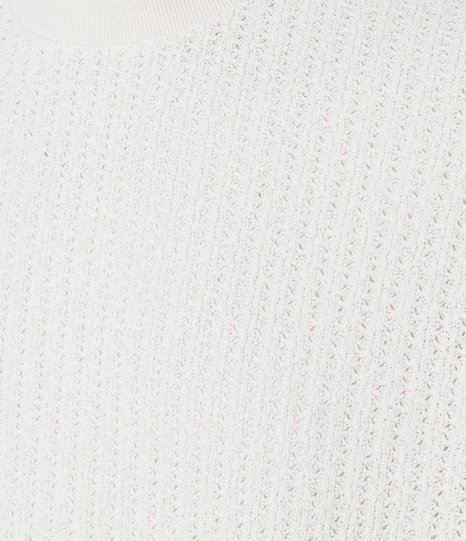 Camiseta Regular com Textura e Renda Off White 10