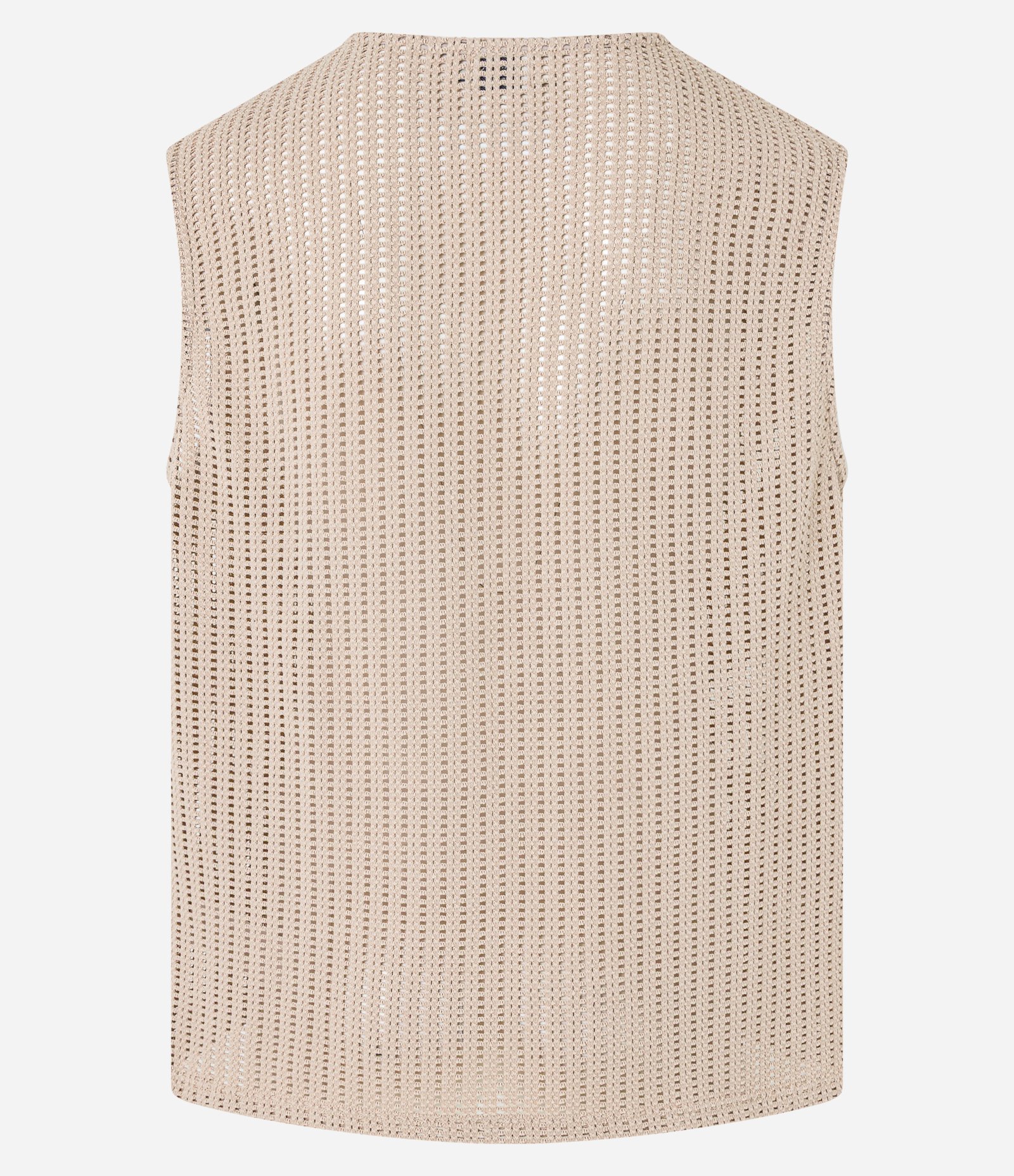 Regata Regular em Algodão com Textura Rendada Bege 8