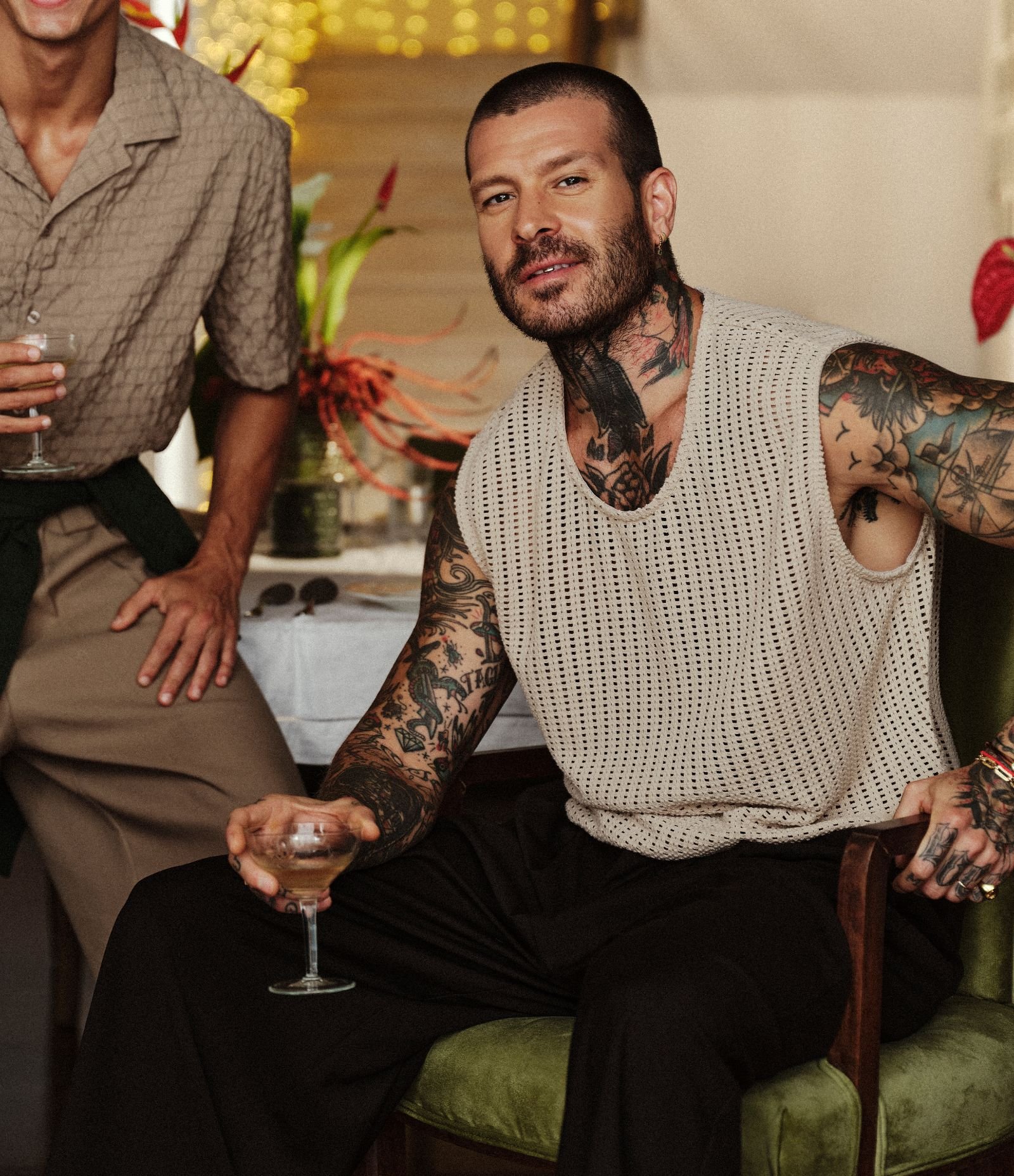 Regata Regular em Algodão com Textura Rendada Off White 1