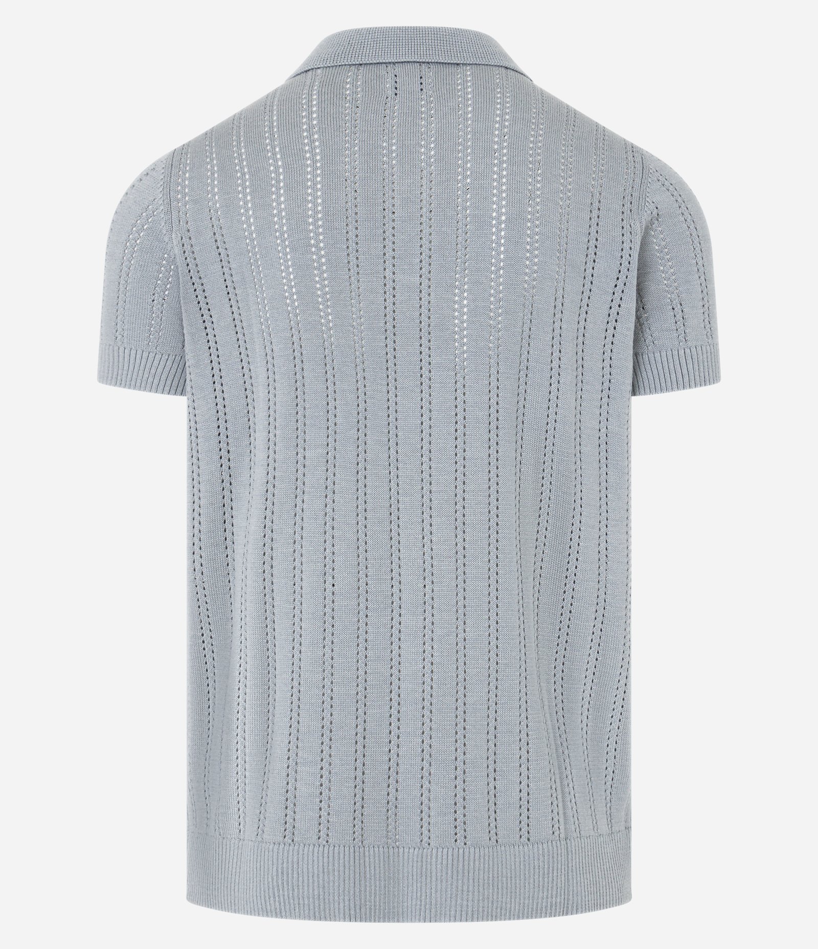 Camisa Polo Regular em Algodão com Textura Retilínea Cinza 7