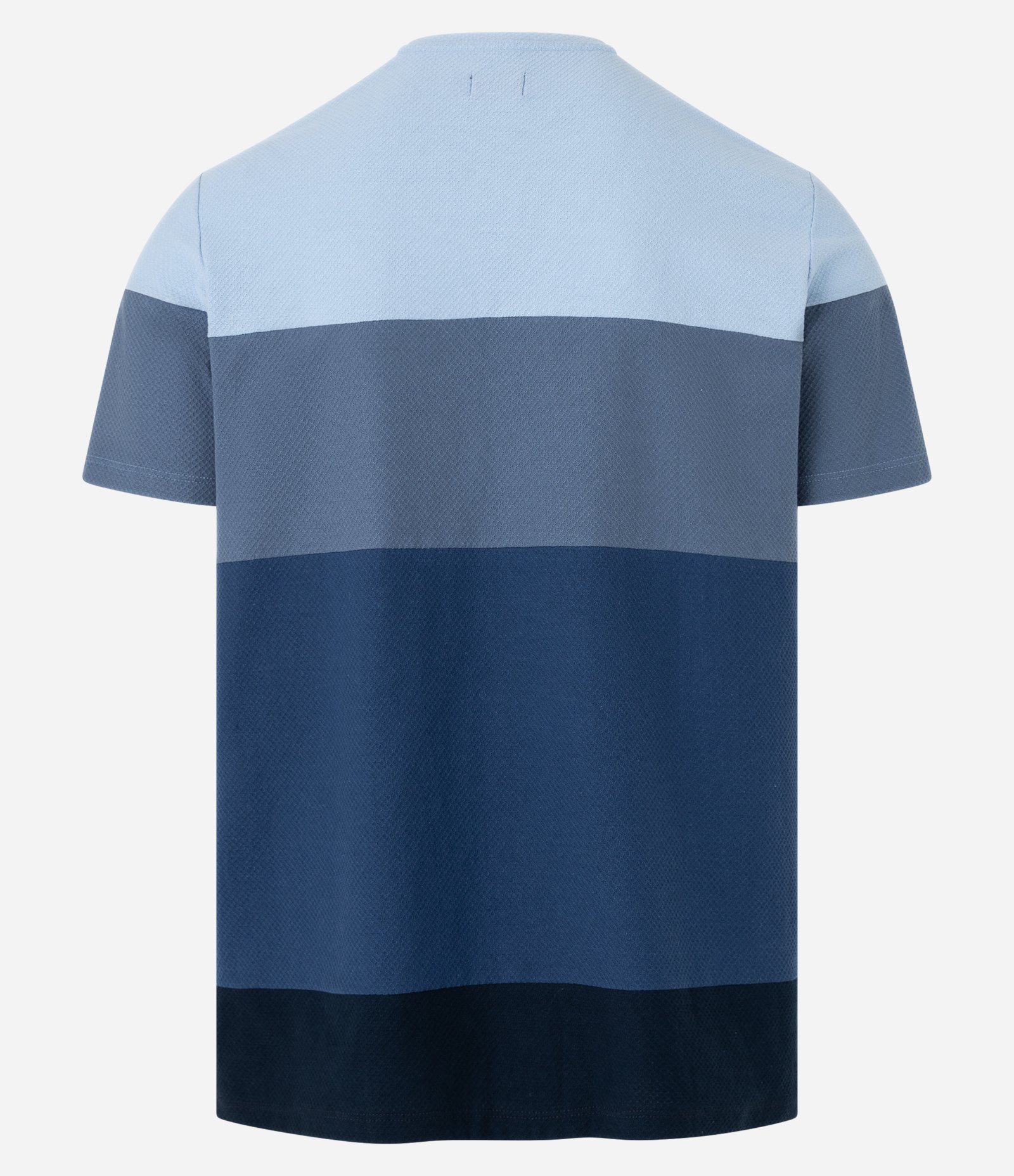 Camiseta Regular em Algodão Estampa Bloco de Cores com Textura Azul 3