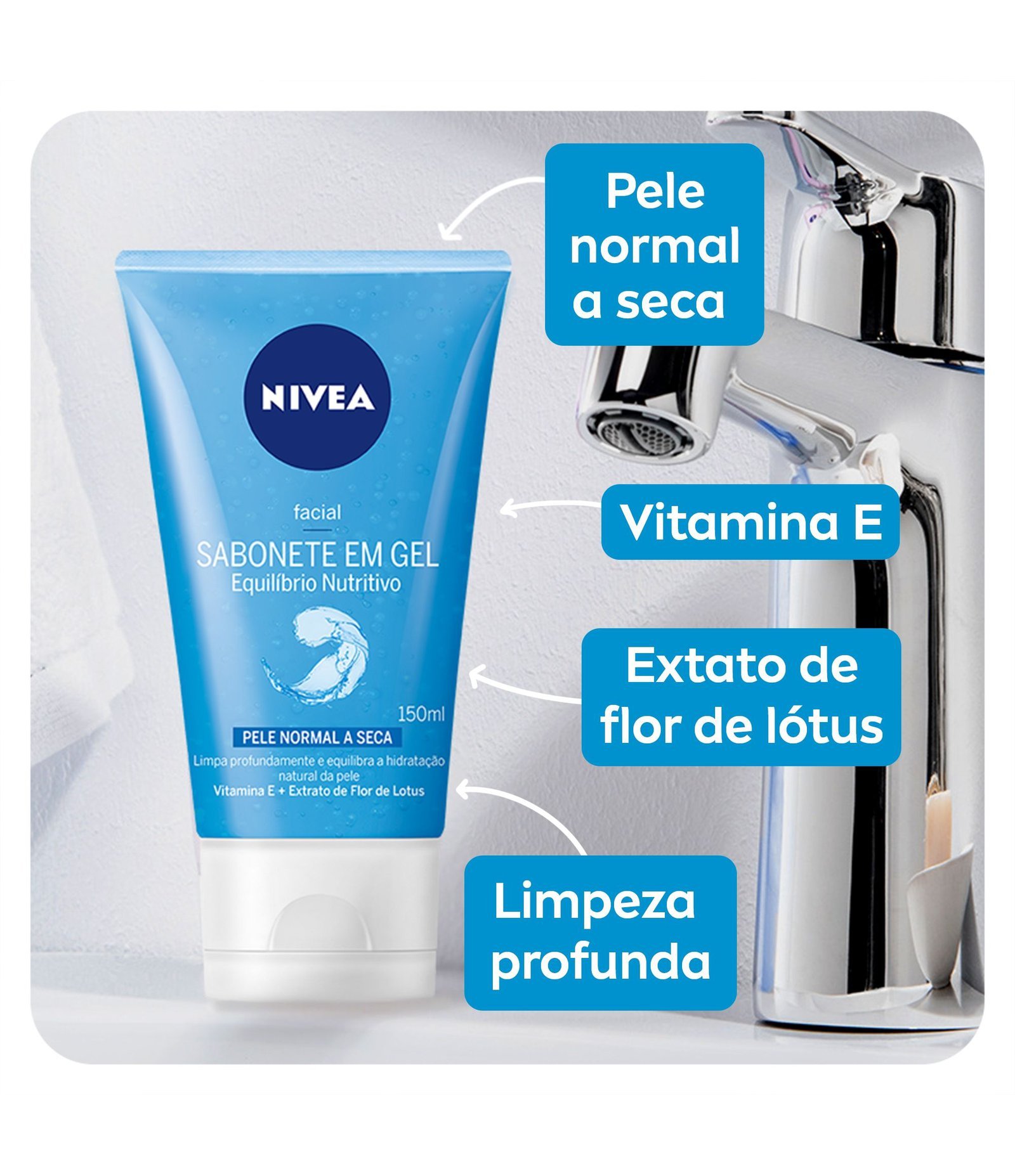 Sabonete Facial em Gel Equilibrio Protetor Nivea 150ml 4