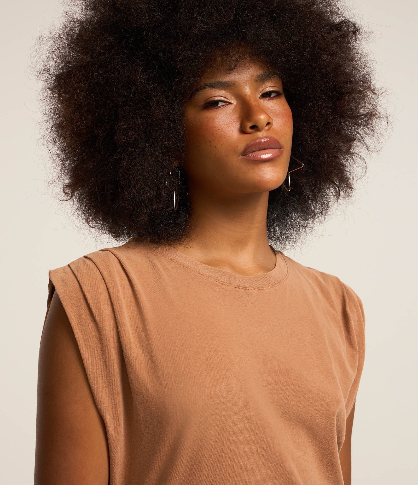 Vestido New Midi em Algodão Estonado com Fenda Lateral Marrom 3