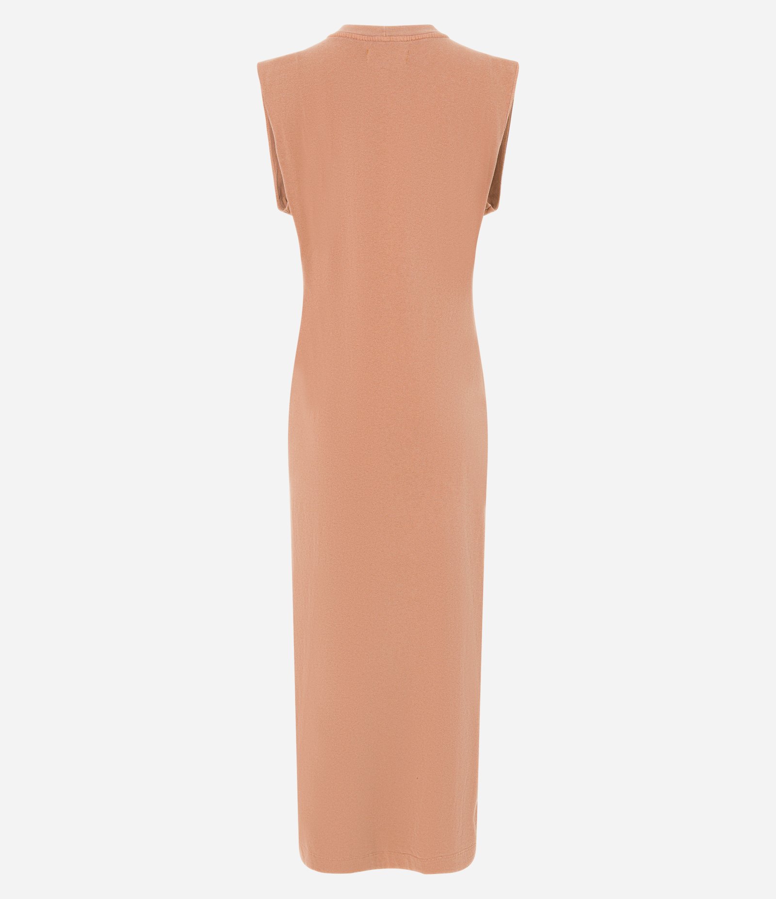 Vestido New Midi em Algodão Estonado com Fenda Lateral Marrom 5