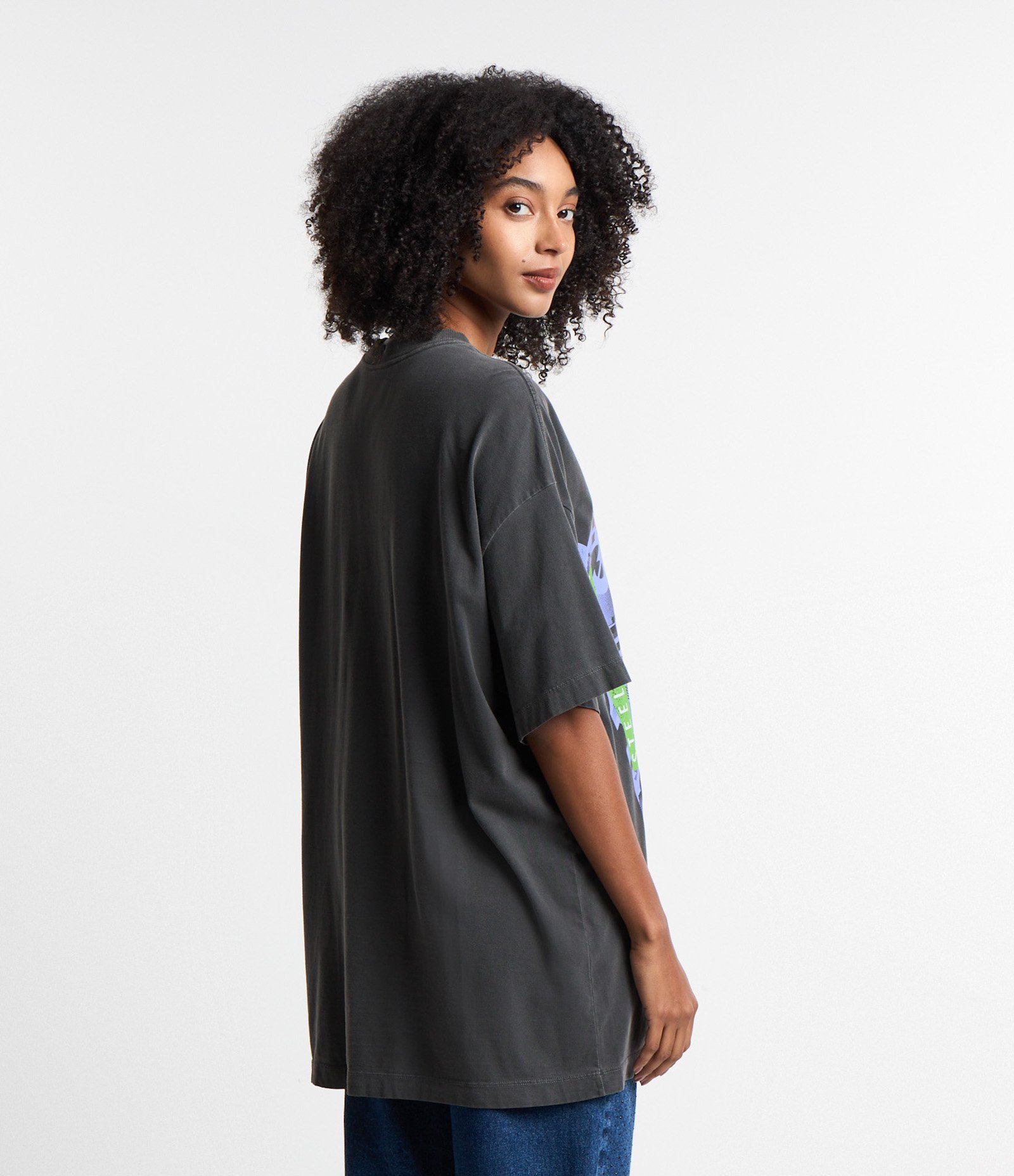 Camiseta Alongada em Algodão com Estampa Rolling Stones Cinza 3