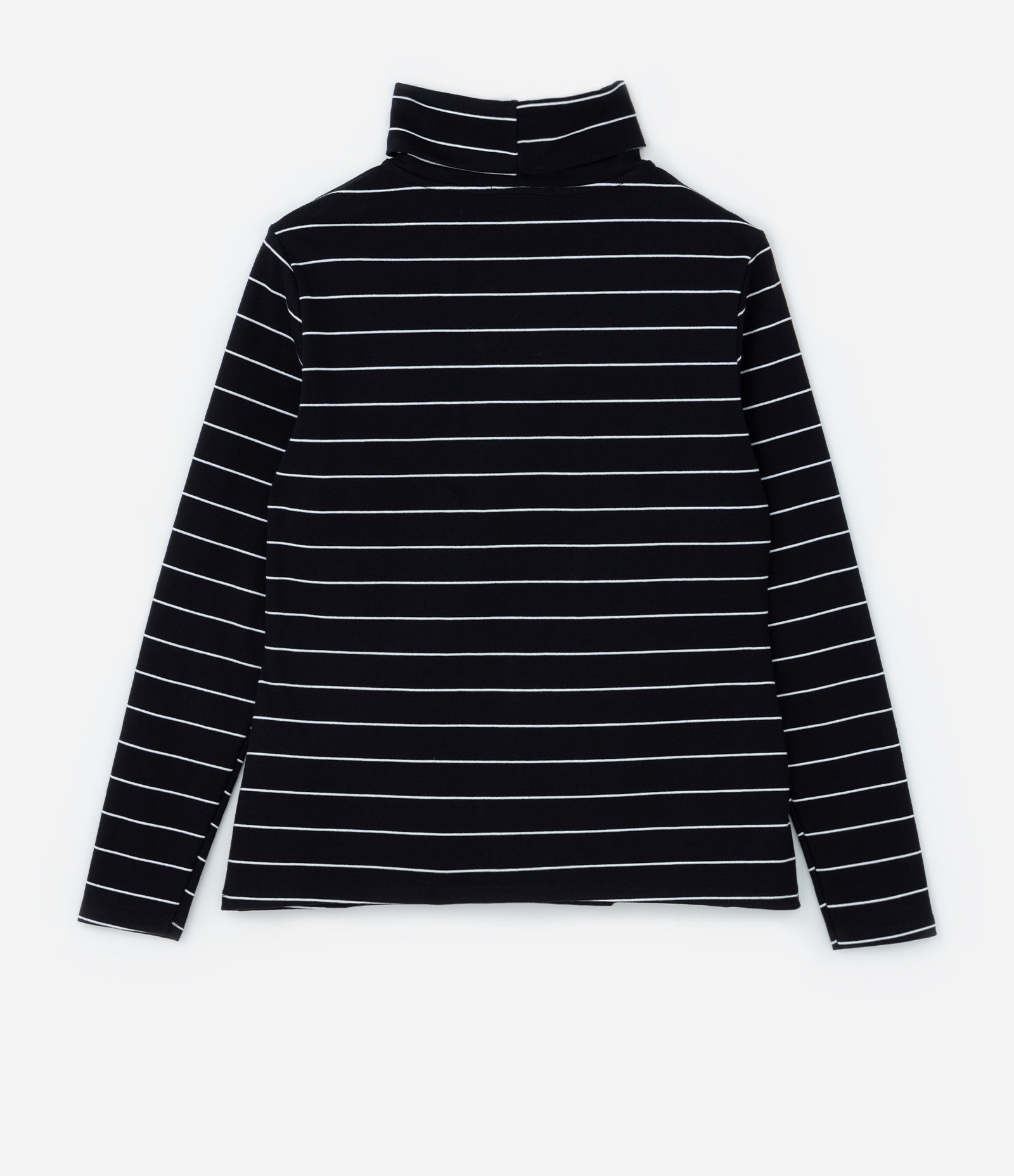 Blusa Manga Longa em Ribana Listrada Curve & Plus Size Preto/Branco 6