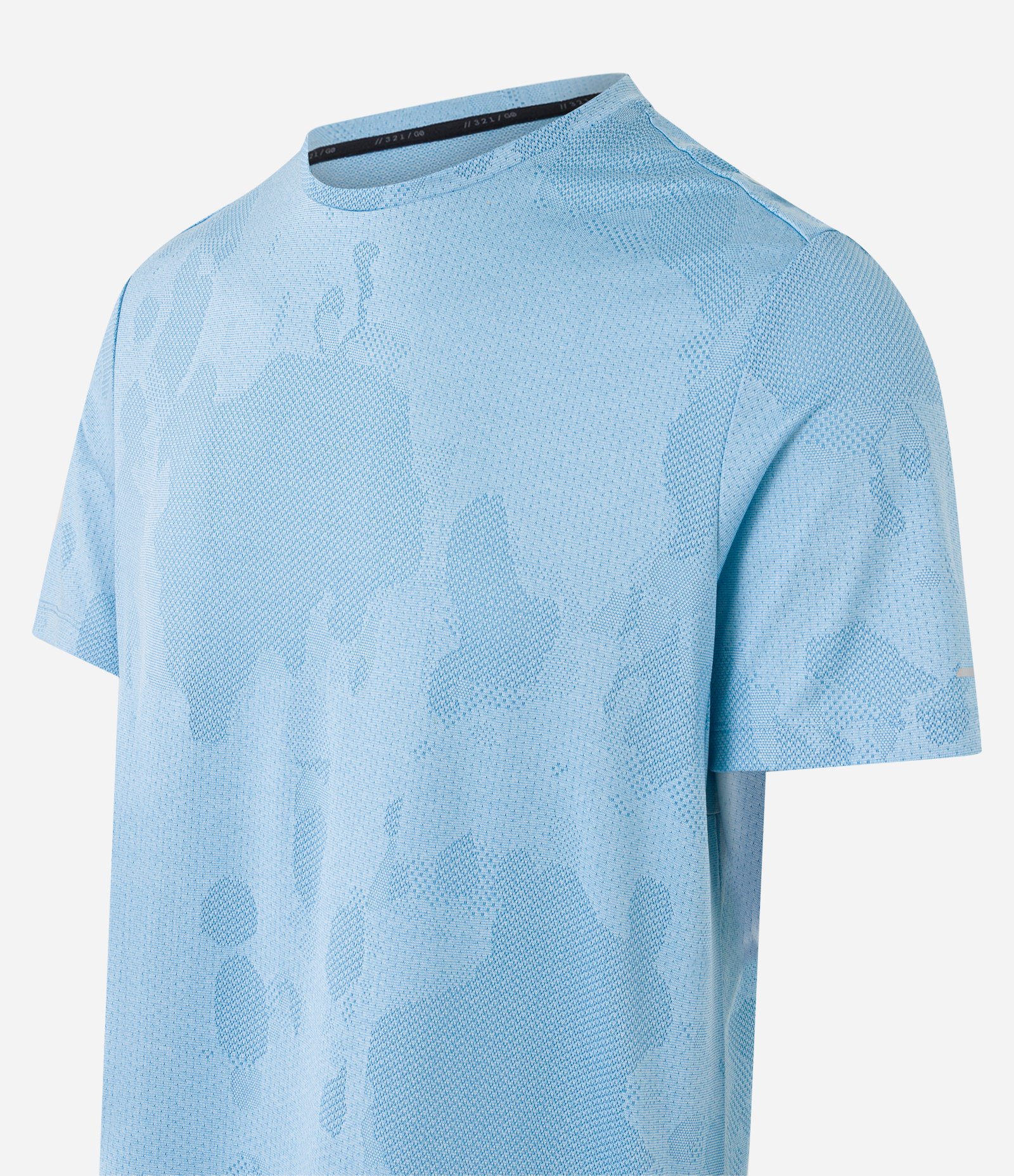 Camiseta Esportiva com Textura Jacquard Azul 6