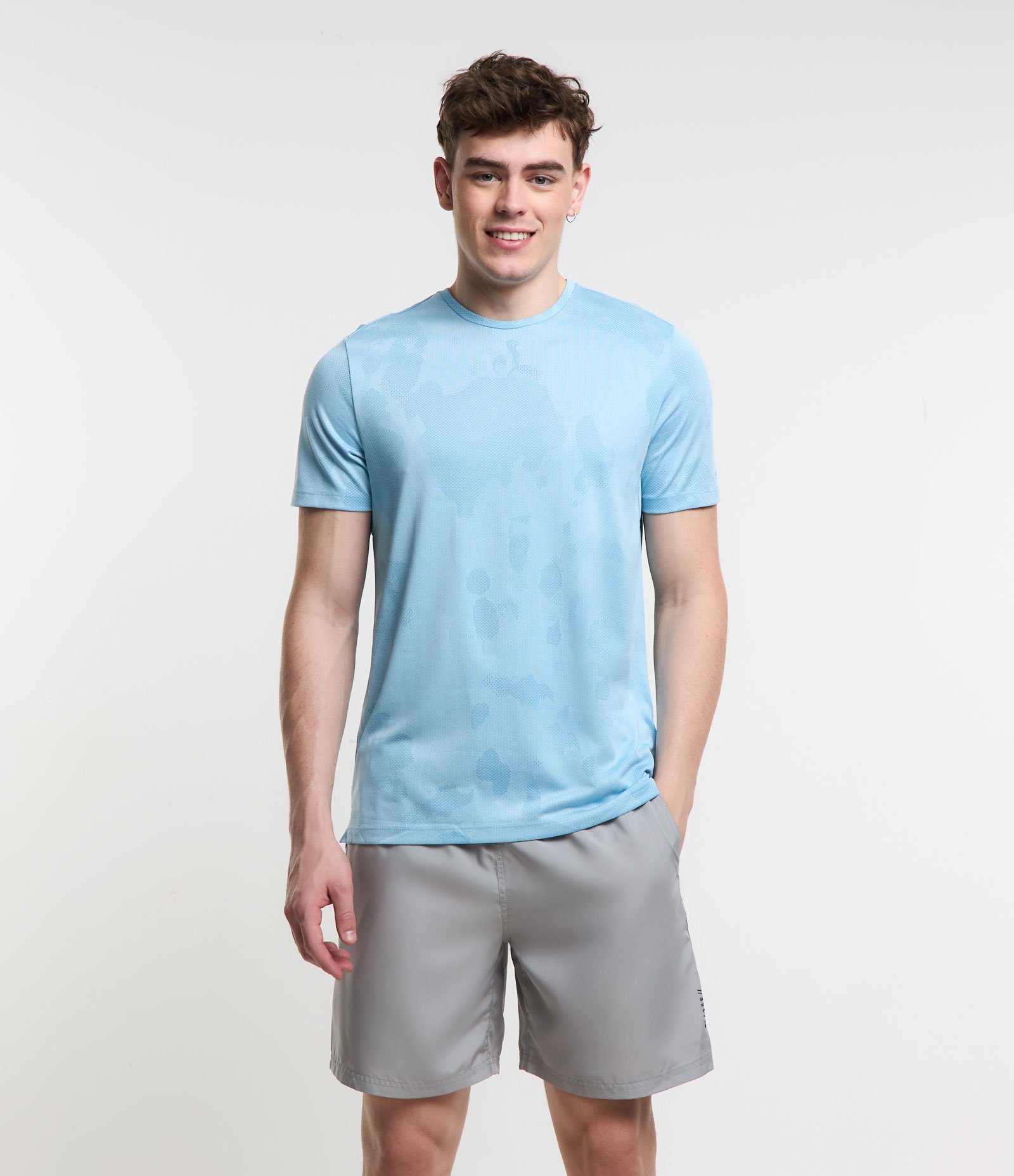 Camiseta Esportiva com Textura Jacquard Azul 1