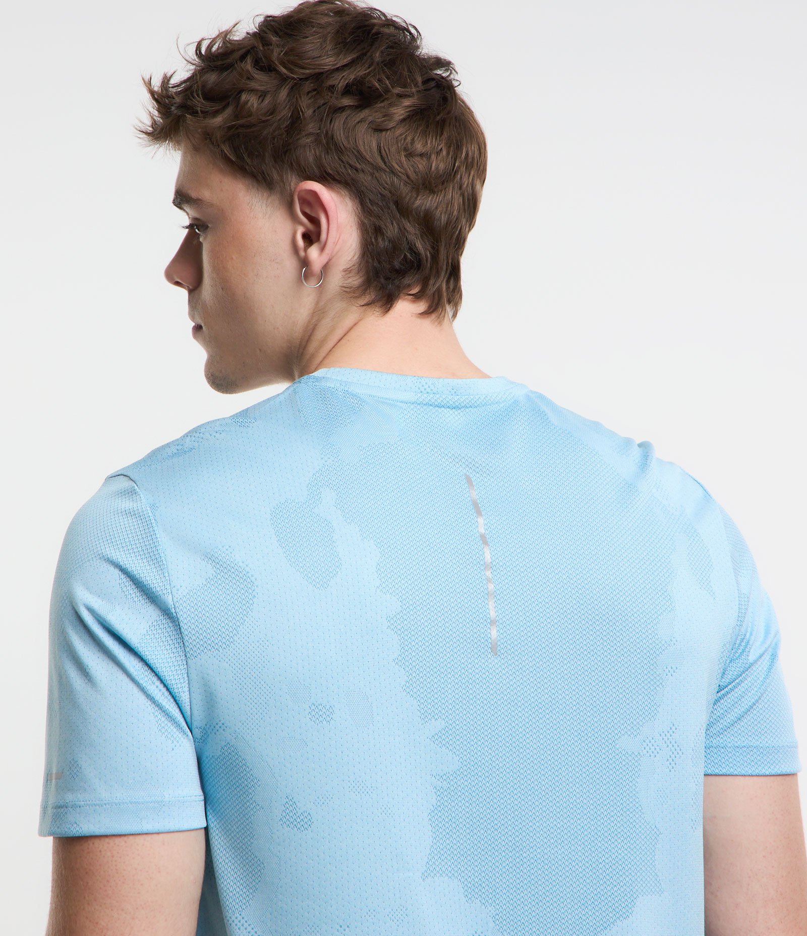 Camiseta Esportiva com Textura Jacquard Azul 3