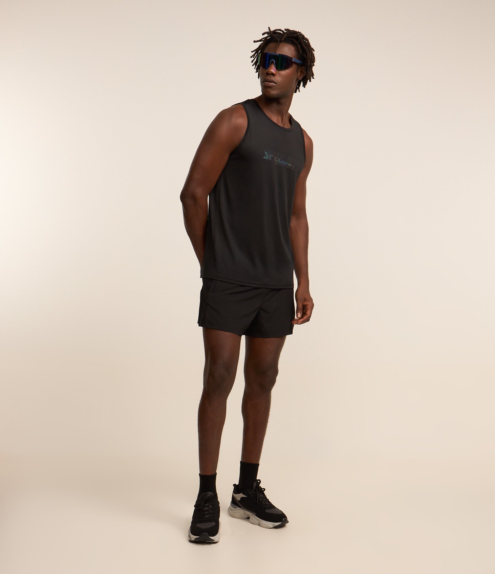 Regata em Tecnologia Dry com Estampa Lettering Refletiva Preto 2