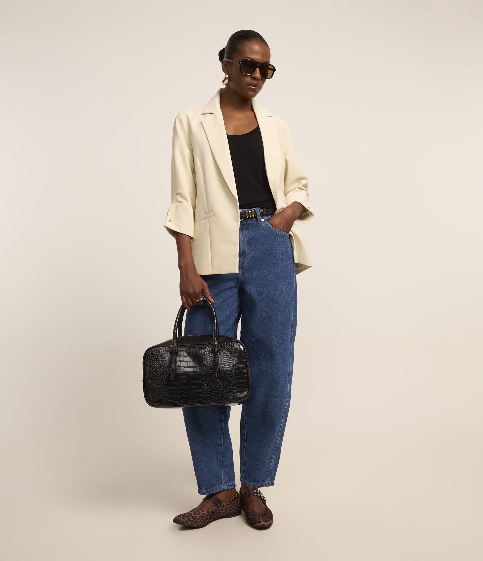 Blazer Alfaiatado com Pregas na Manga Off White 2