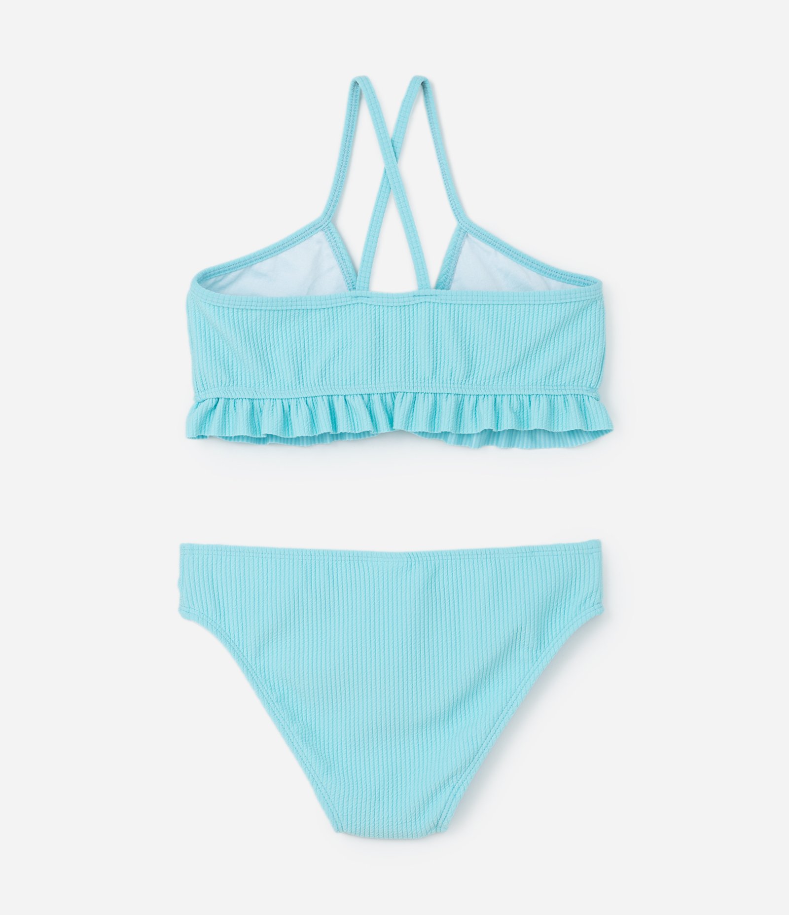 Biquíni Infantil Texturizado com Babadinhos - Tam 5 a 14 Anos Azul 2