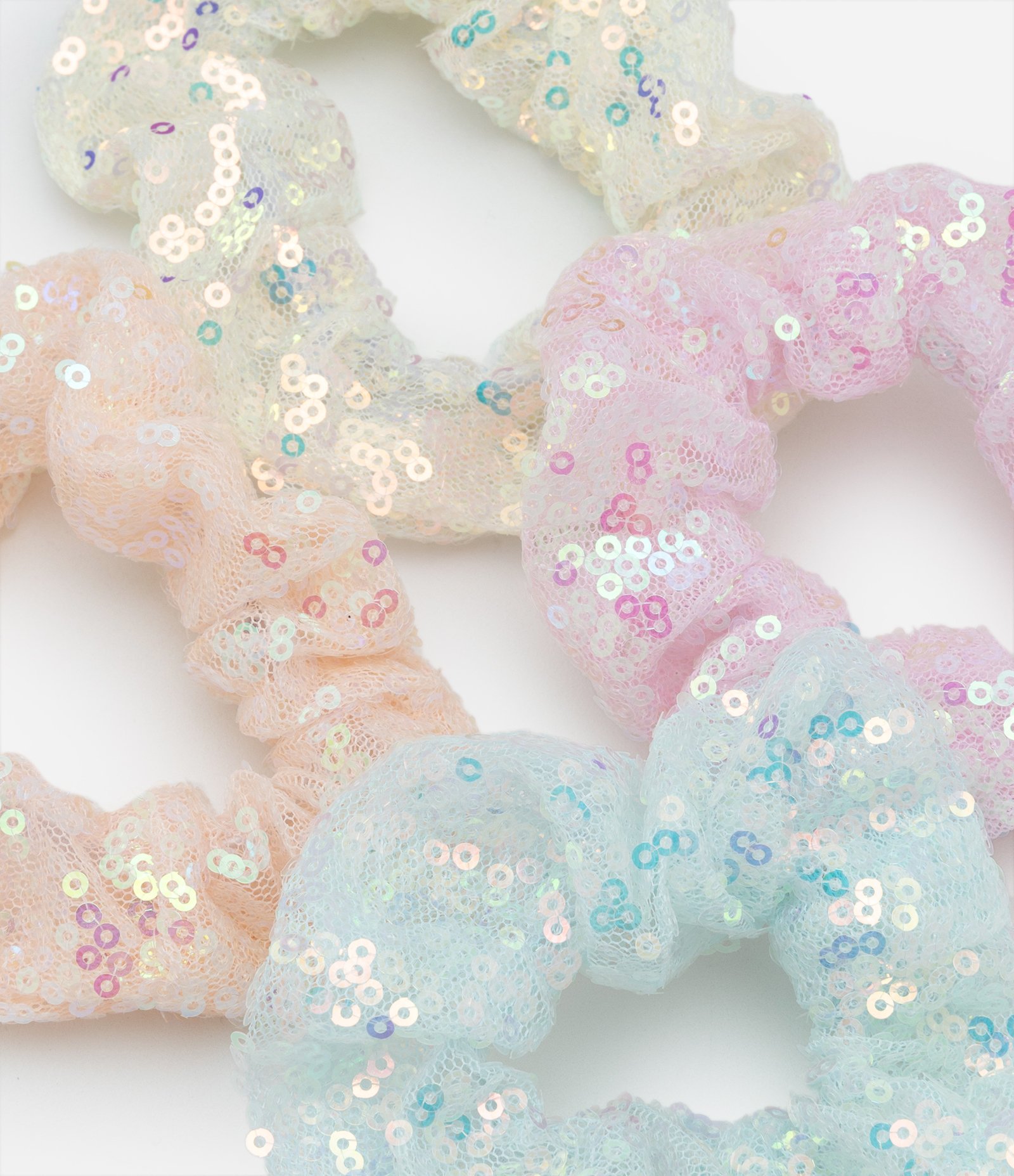 Kit 04 Scrunchies Infantis com Paetês - Tam U Multicores 2