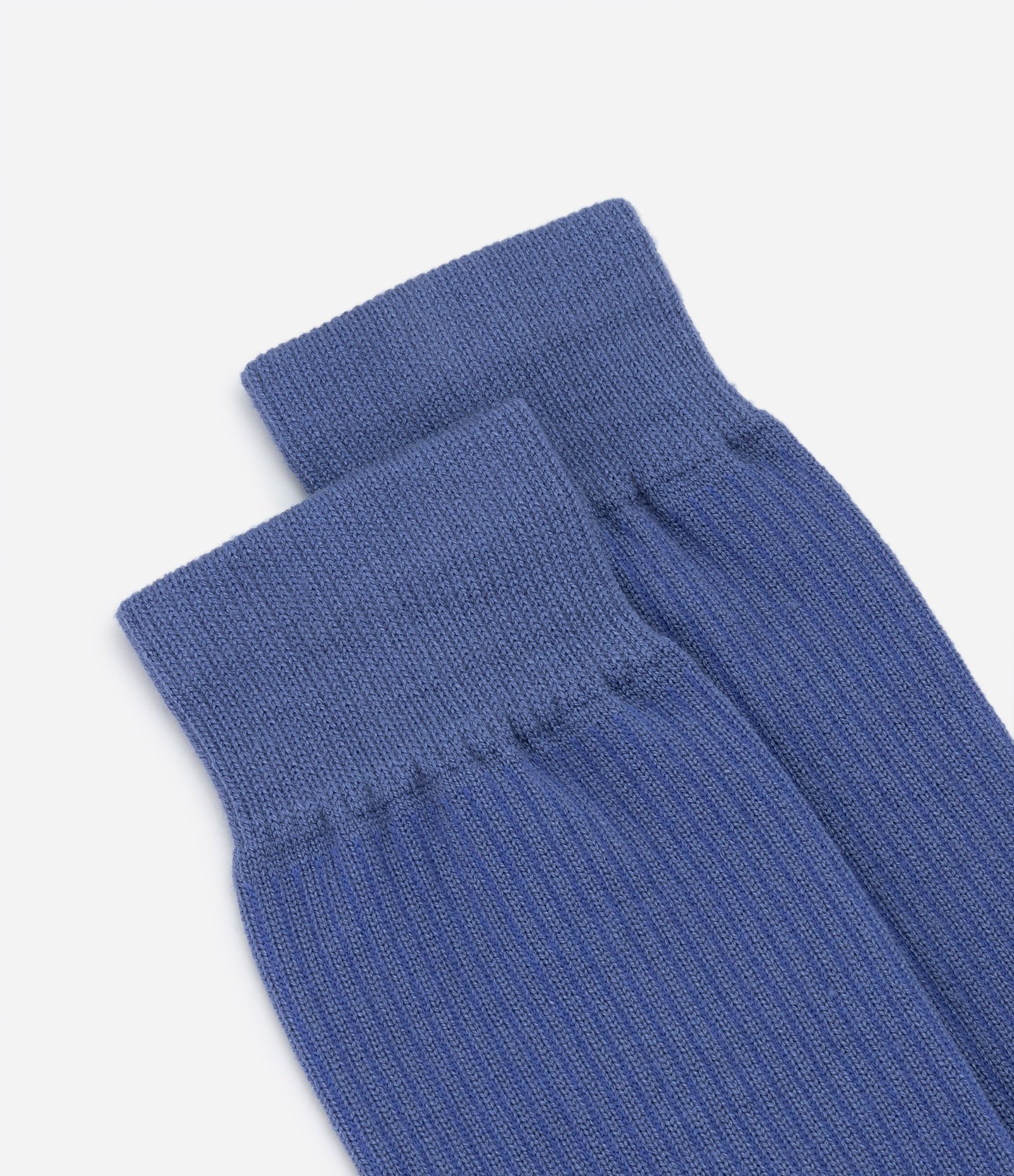 Meia Cano Médio em Viscose Texturizada Azul Denim 4
