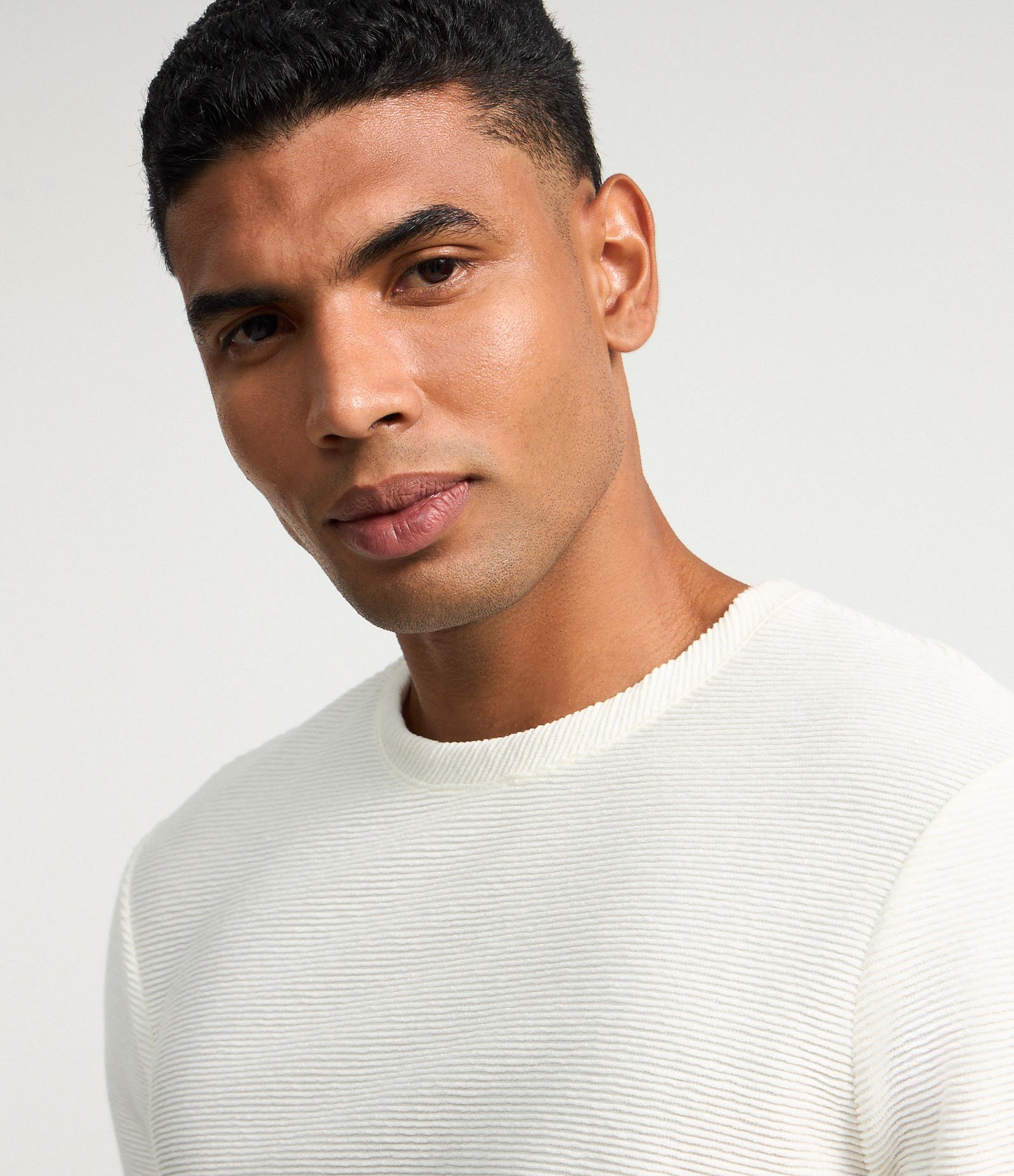 Camiseta com Textura Canelada Off White 4