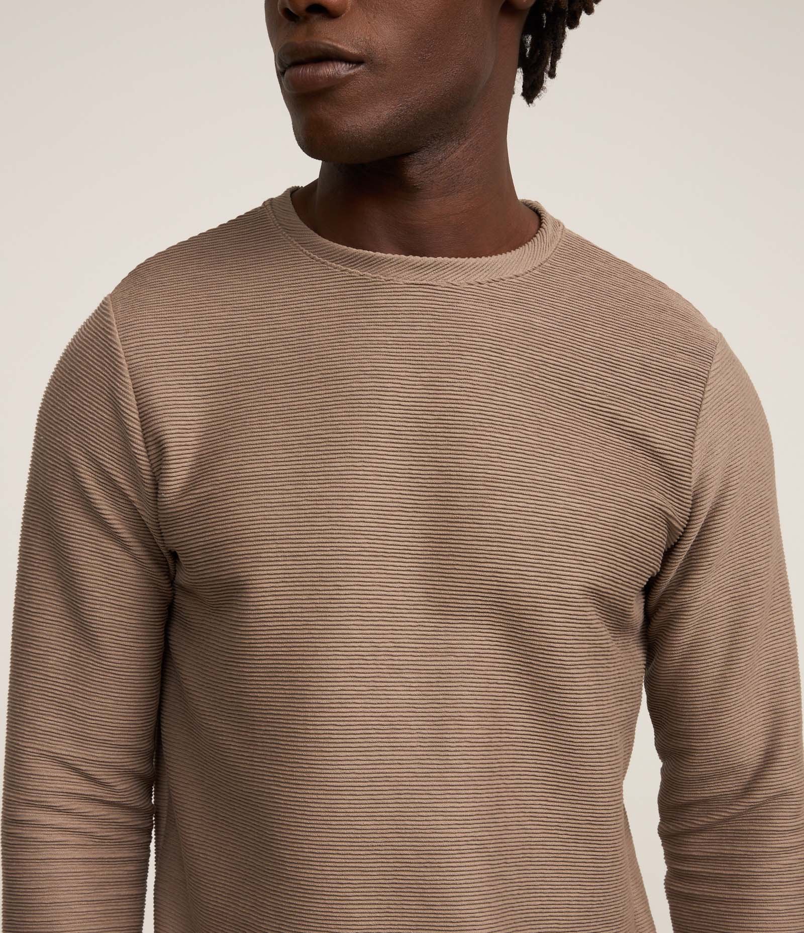 Camiseta com Textura Canelada Bege 3