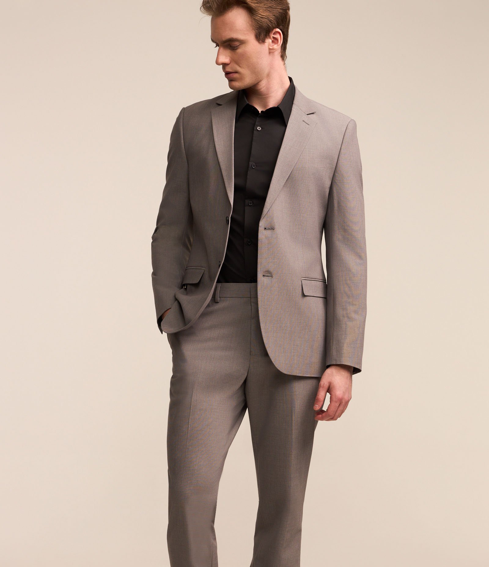 Calça em Alfaiataria com Textura Cinza 2