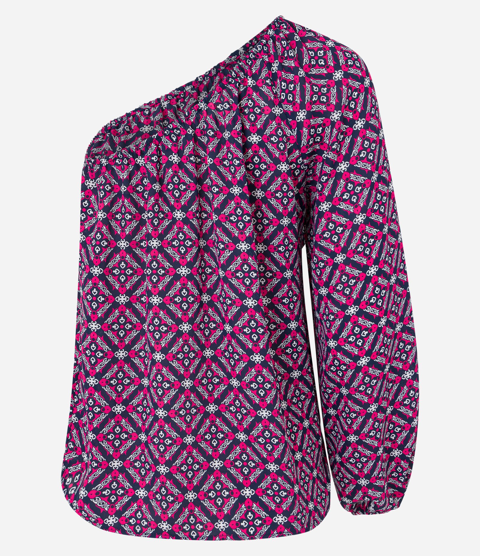 Blusa Ombro Só em Crepe com Estampa Arabescos Roxo 7