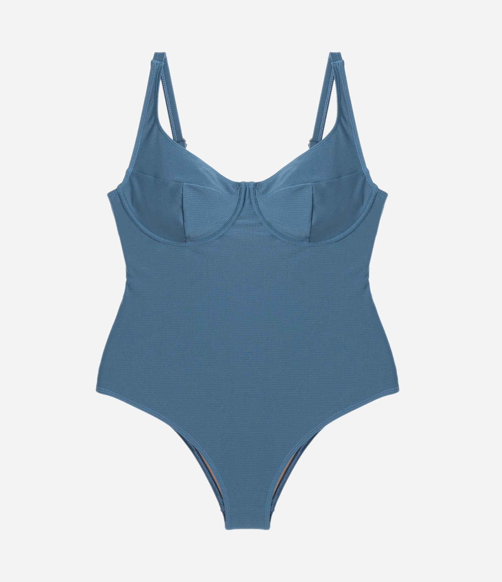 Maio Meia Taça Texturizado em Microfibra Curve & Plus Size Azul 4