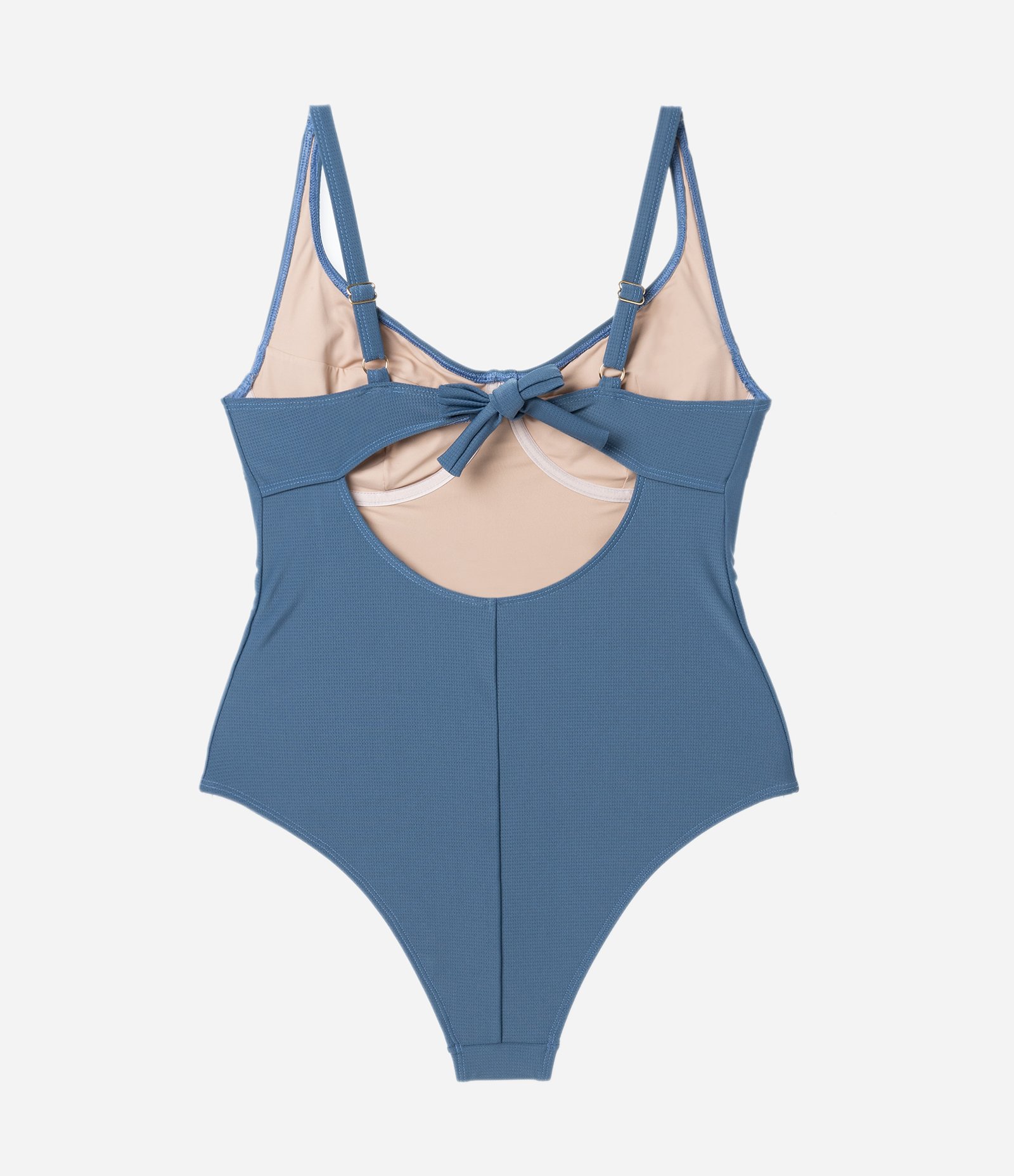 Maio Meia Taça Texturizado em Microfibra Curve & Plus Size Azul 5