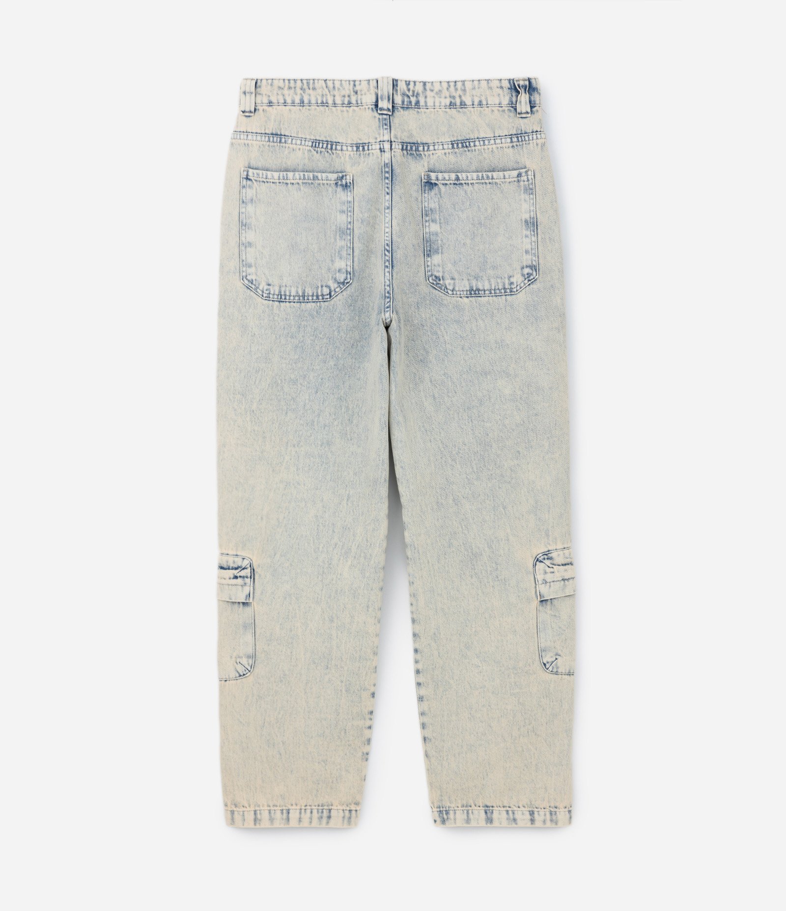 Calça Baggy em Jeans Dirty Multibolsos com Zíper Lateral Azul 6