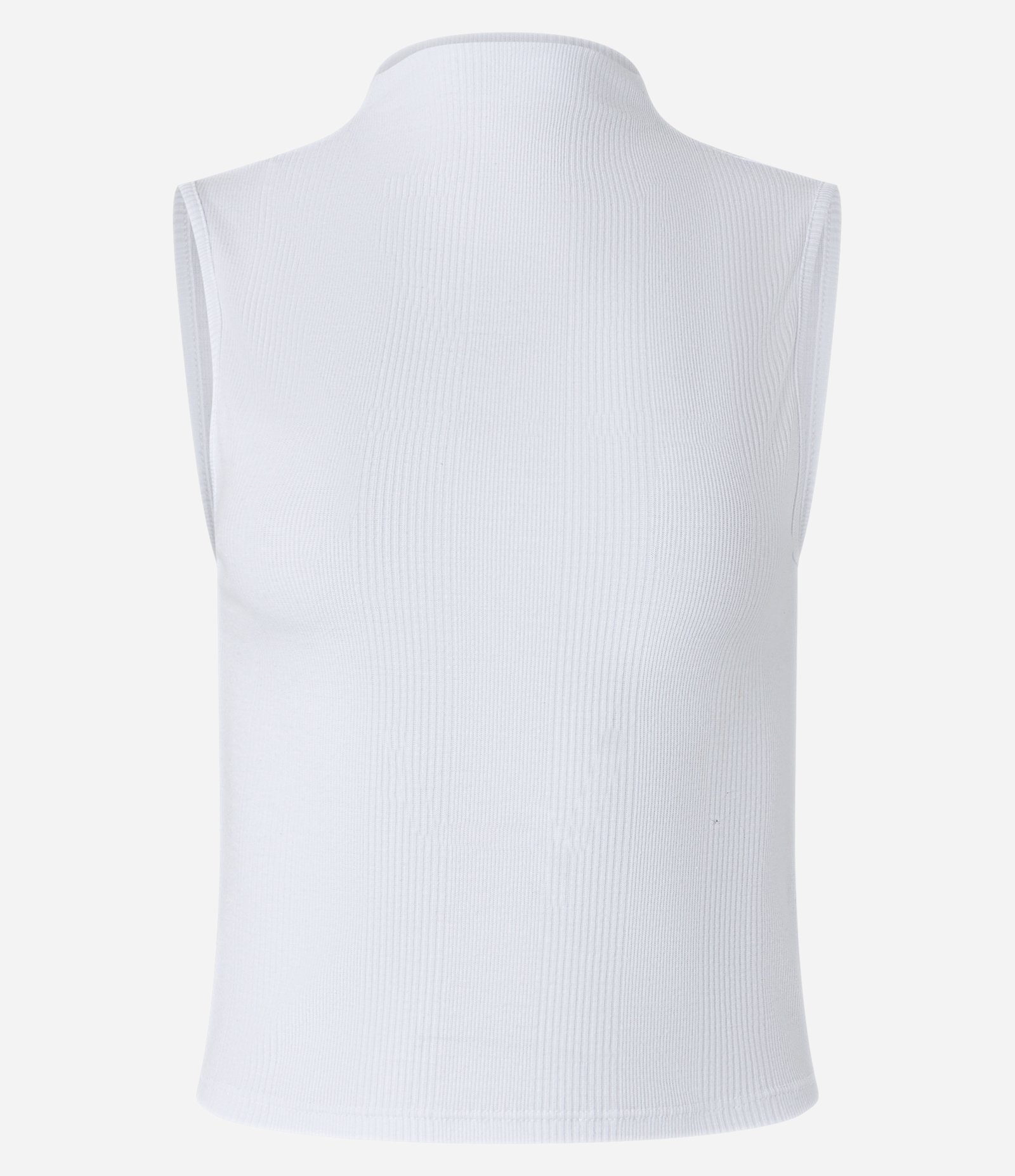 Blusa sem Manga em Ribana com Golinha Inteira Branco 5