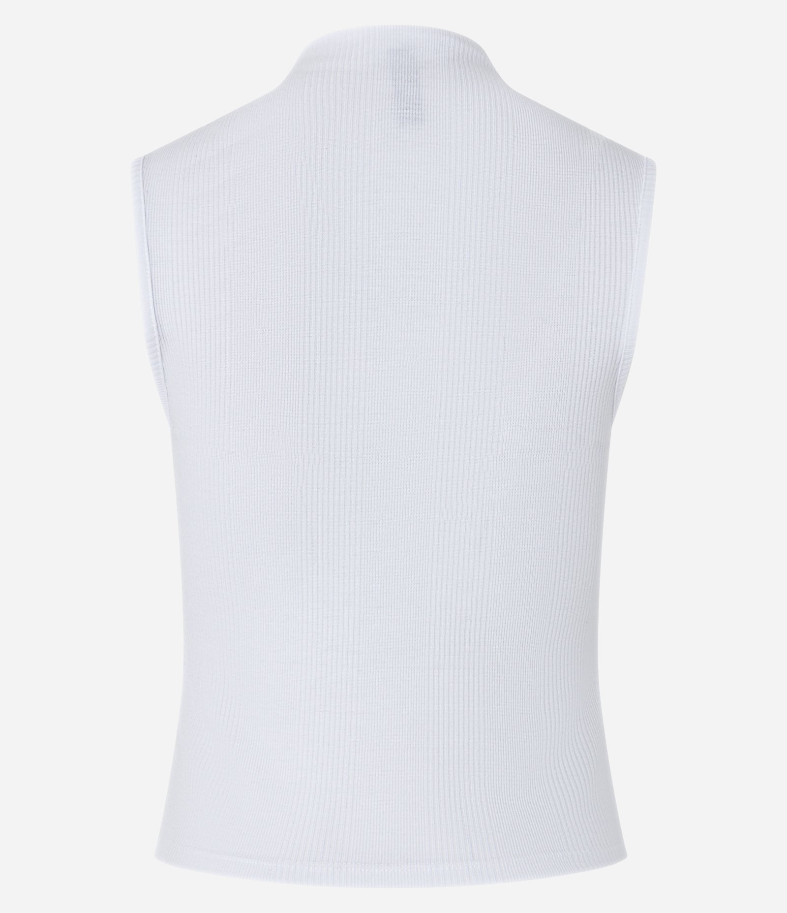 Blusa sem Manga em Ribana com Golinha Inteira Branco 7