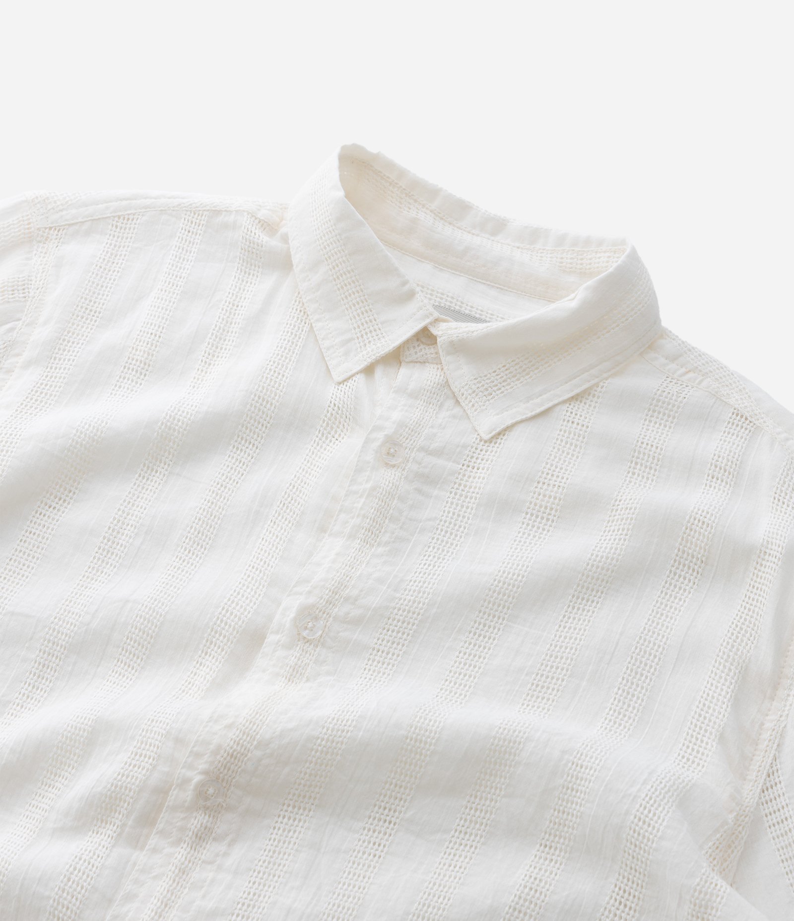 Camisa Regular em Algodão com Textura e Furinhos Branco 10
