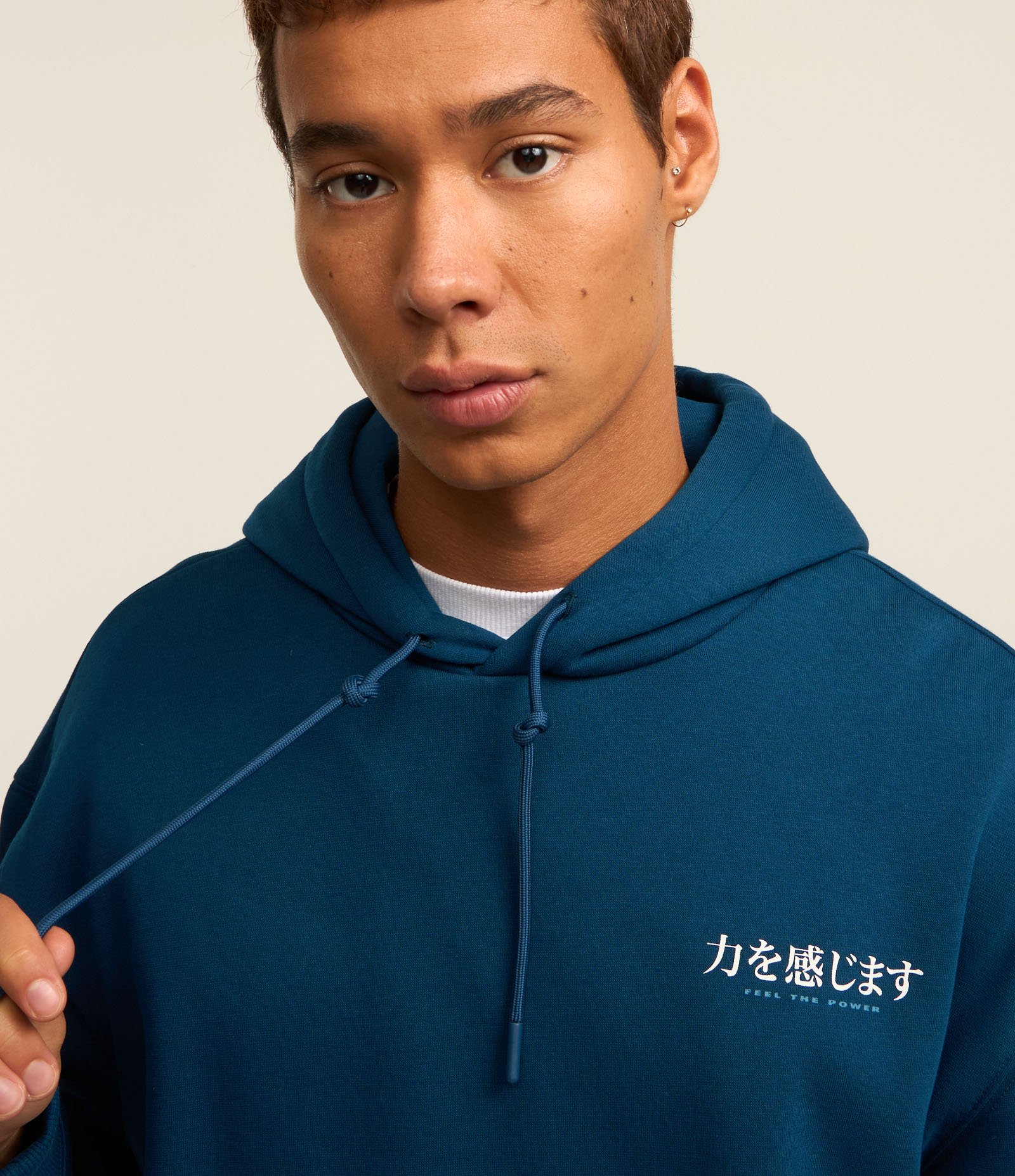 Blusão Relaxed em Moletom com Estampa Oriental e Peixe Carpa Azul 4