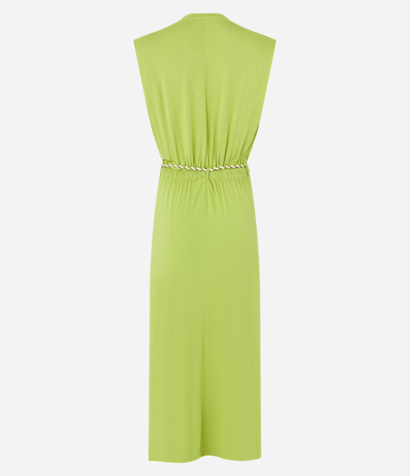 Vestido New Midi em Moletinho com Ombreira e Cinto de Cordão Verde 6